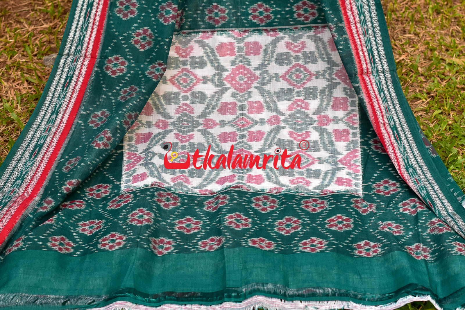 Box Computer Green Khandua Cotton Saree