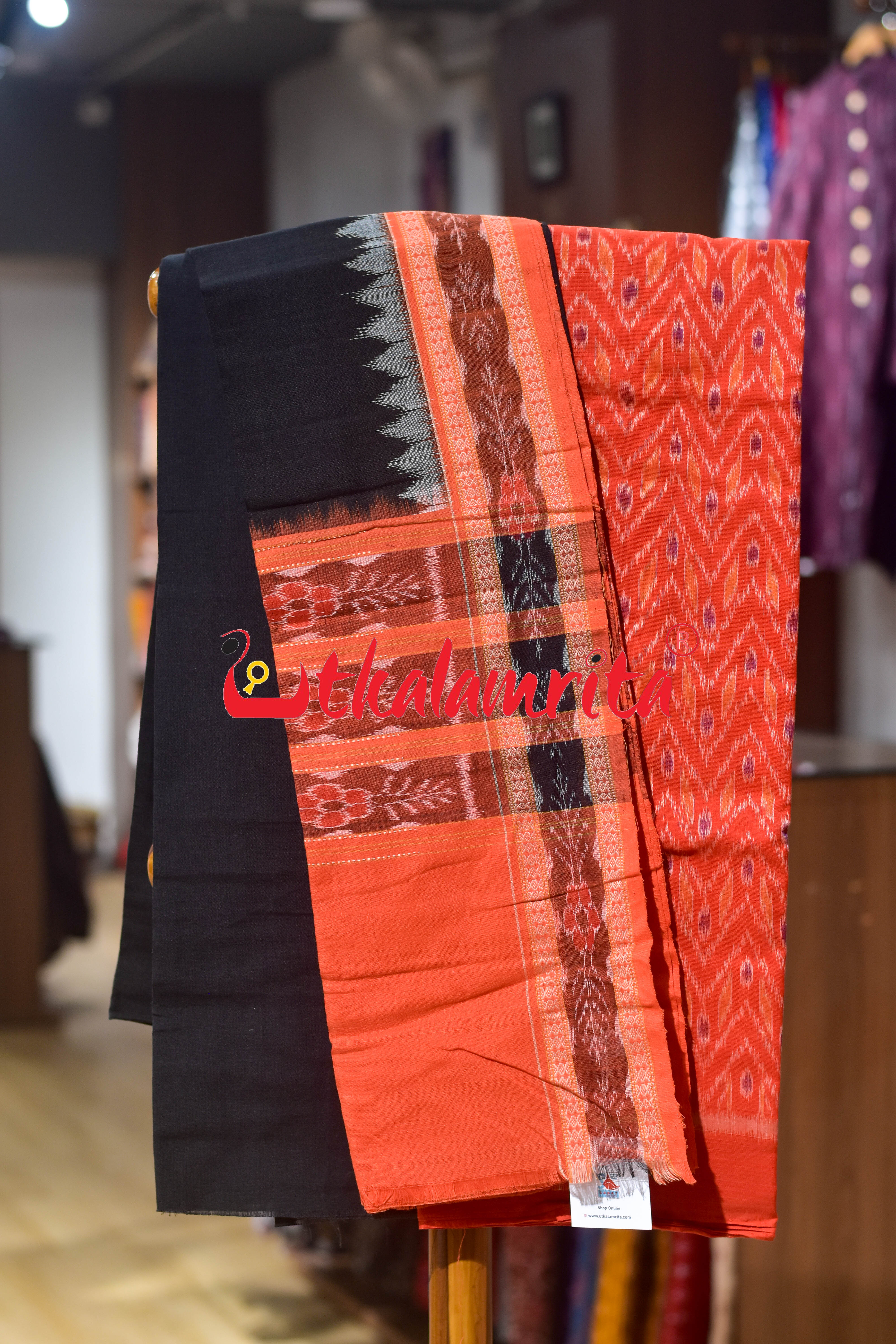 Orange Flower Taranga Sambalpuri Cotton Dress Set