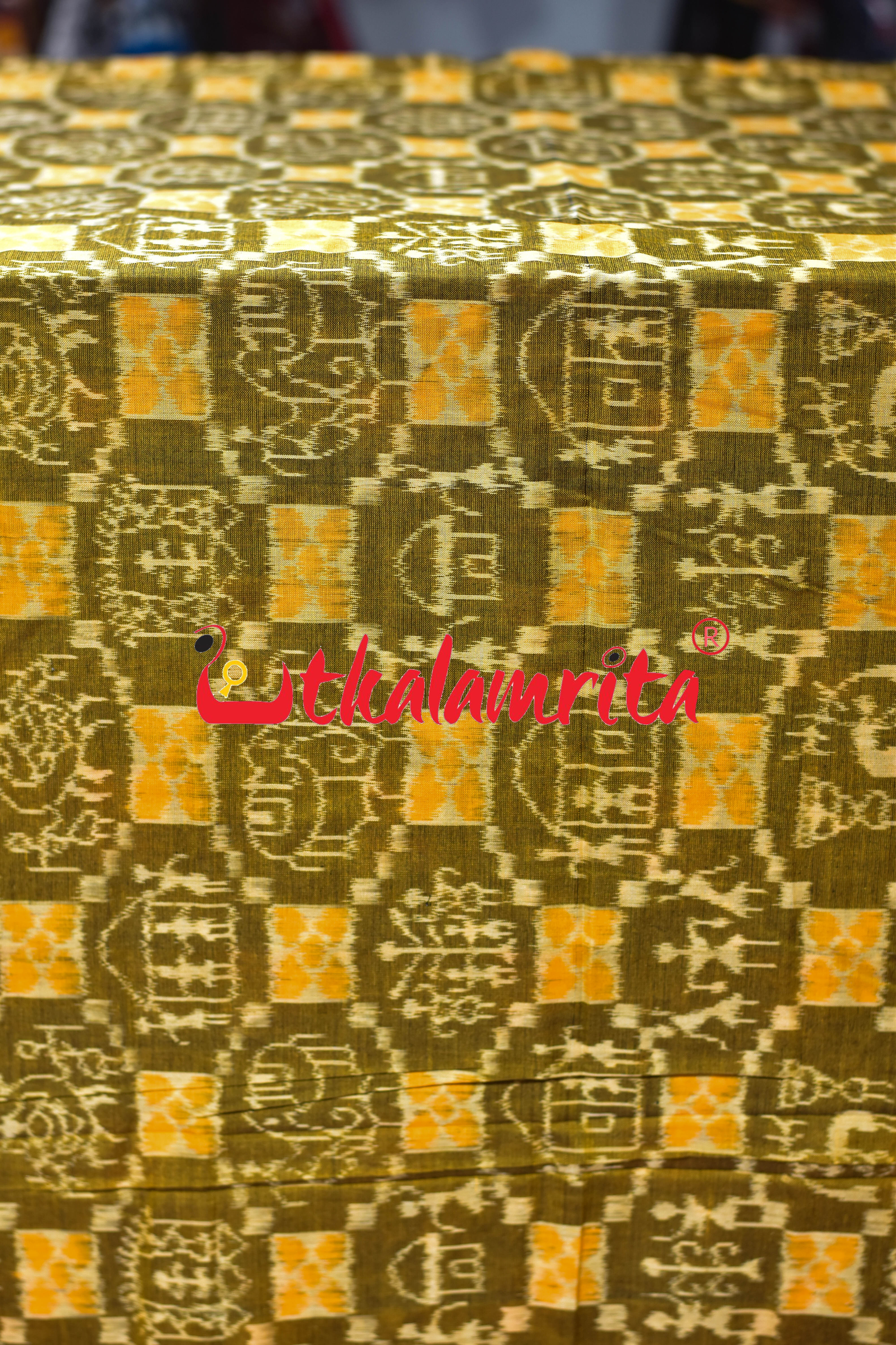 Mustard Yellow Tribal Culture Sambalpuri Cotton (Fabric)
