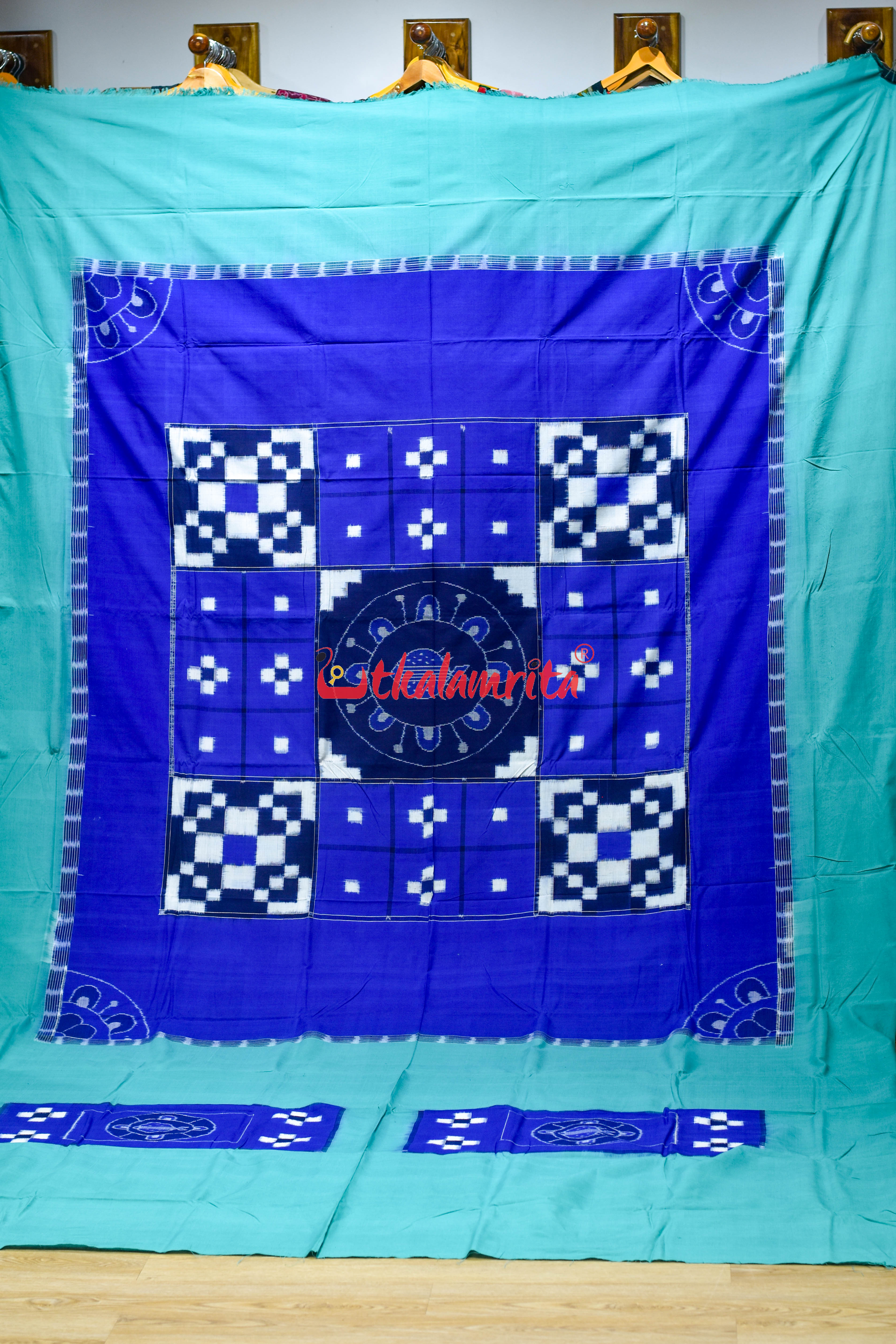 Blue Single Pasapali Cotton Bedsheet