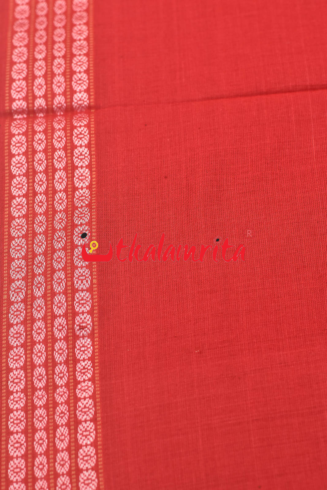 Red 4 Lines Rudraksha Border (Fabric)