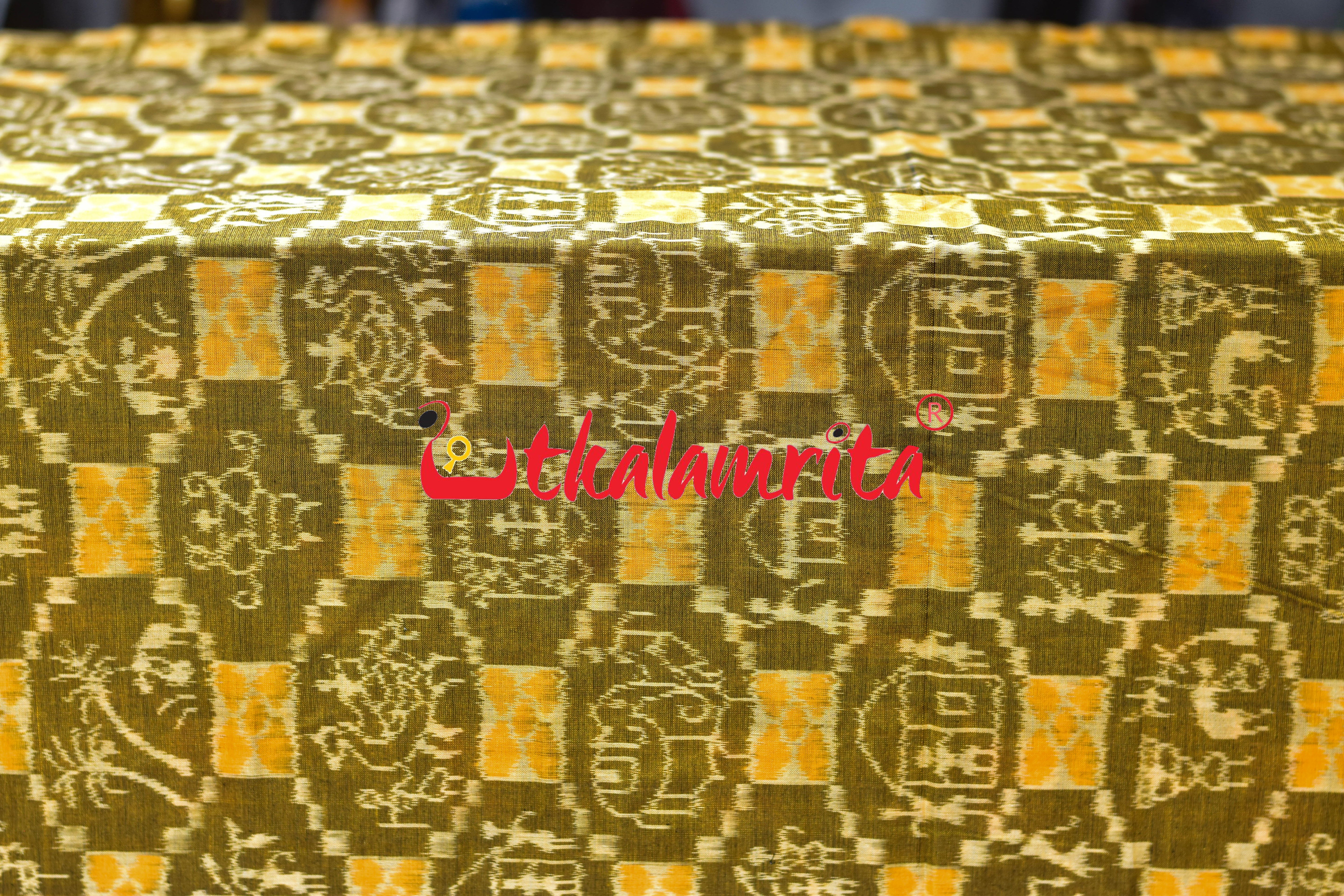 Mustard Yellow Tribal Culture Sambalpuri Cotton (Fabric)