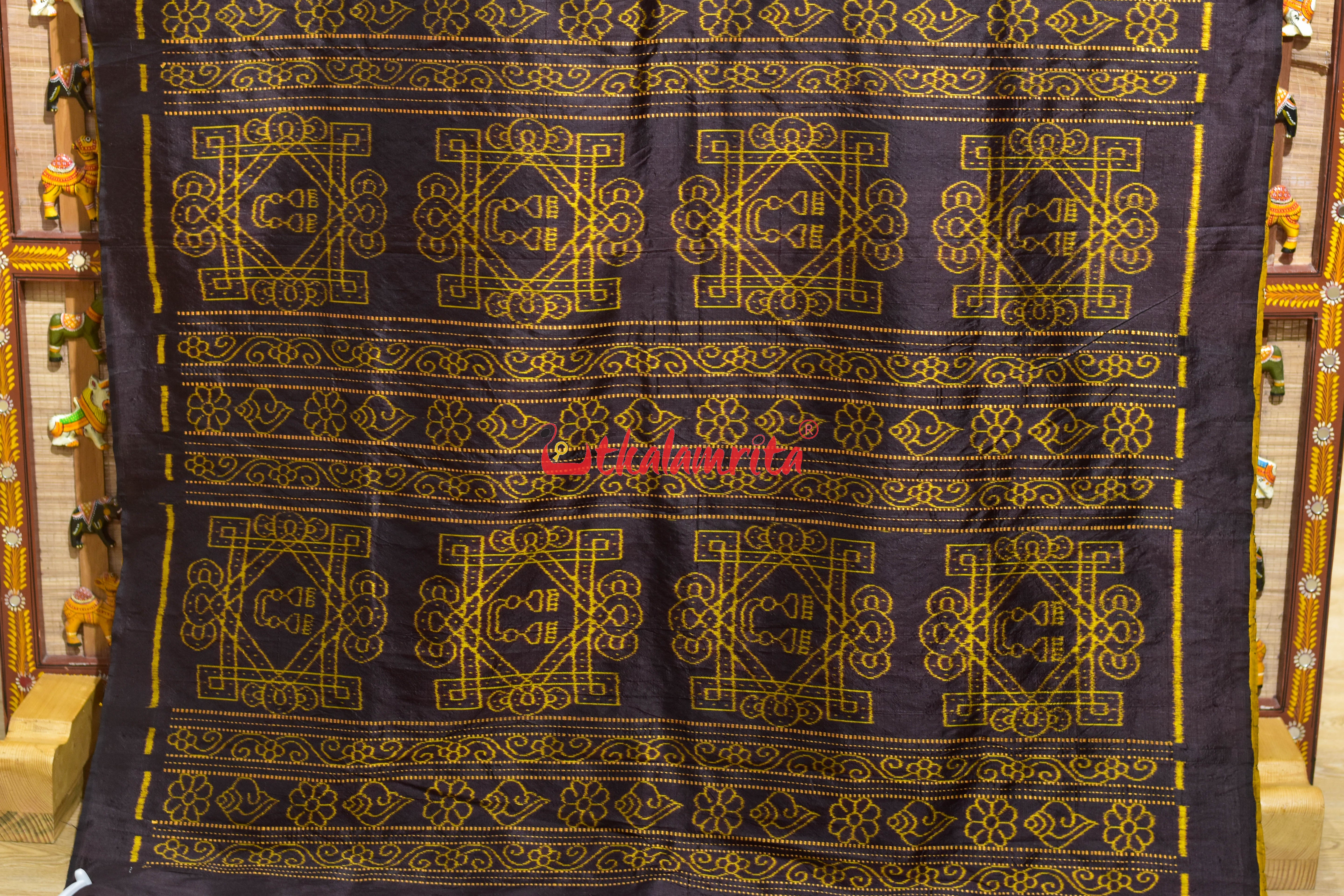 Coffee Khaja Khandua Silk Saree