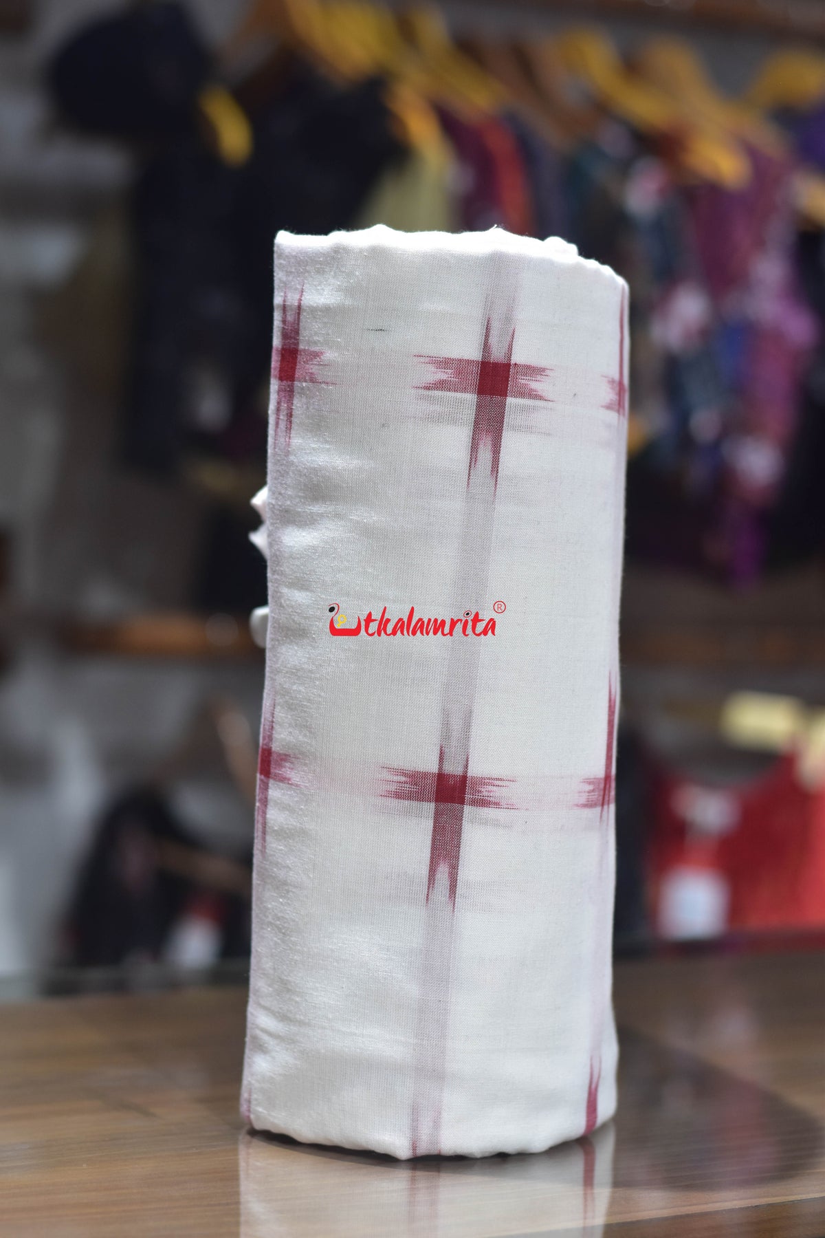 White with Red Star Cotton (Fabric)