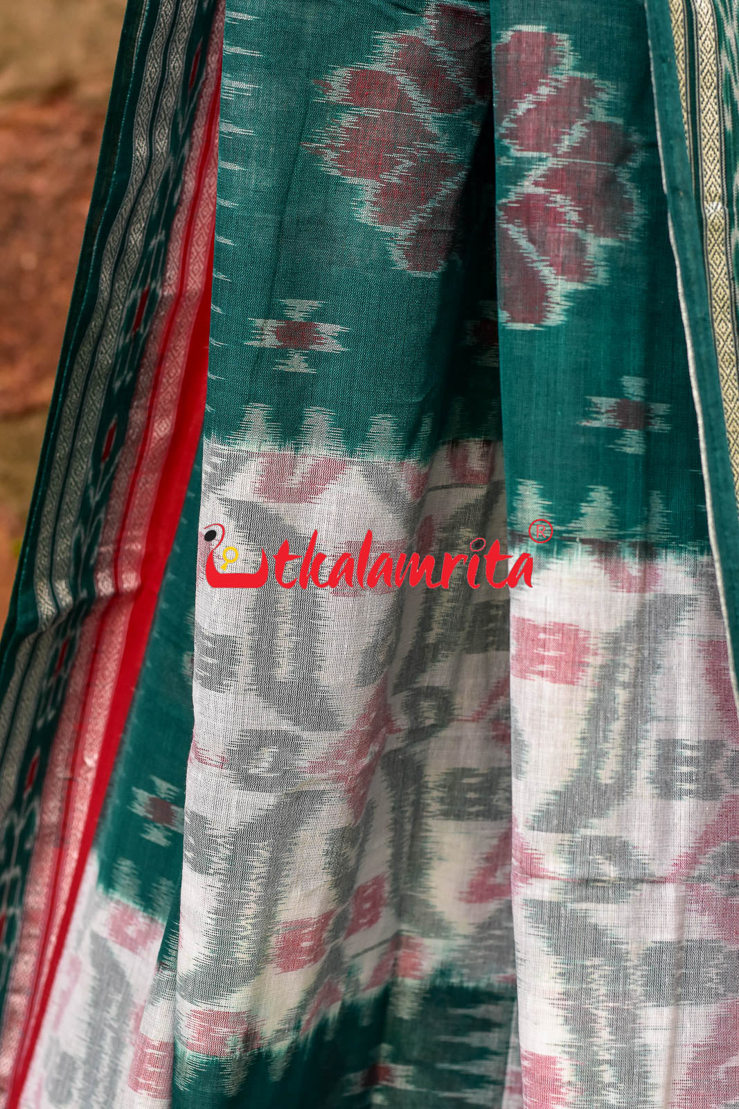 Box Computer Green Khandua Cotton Saree