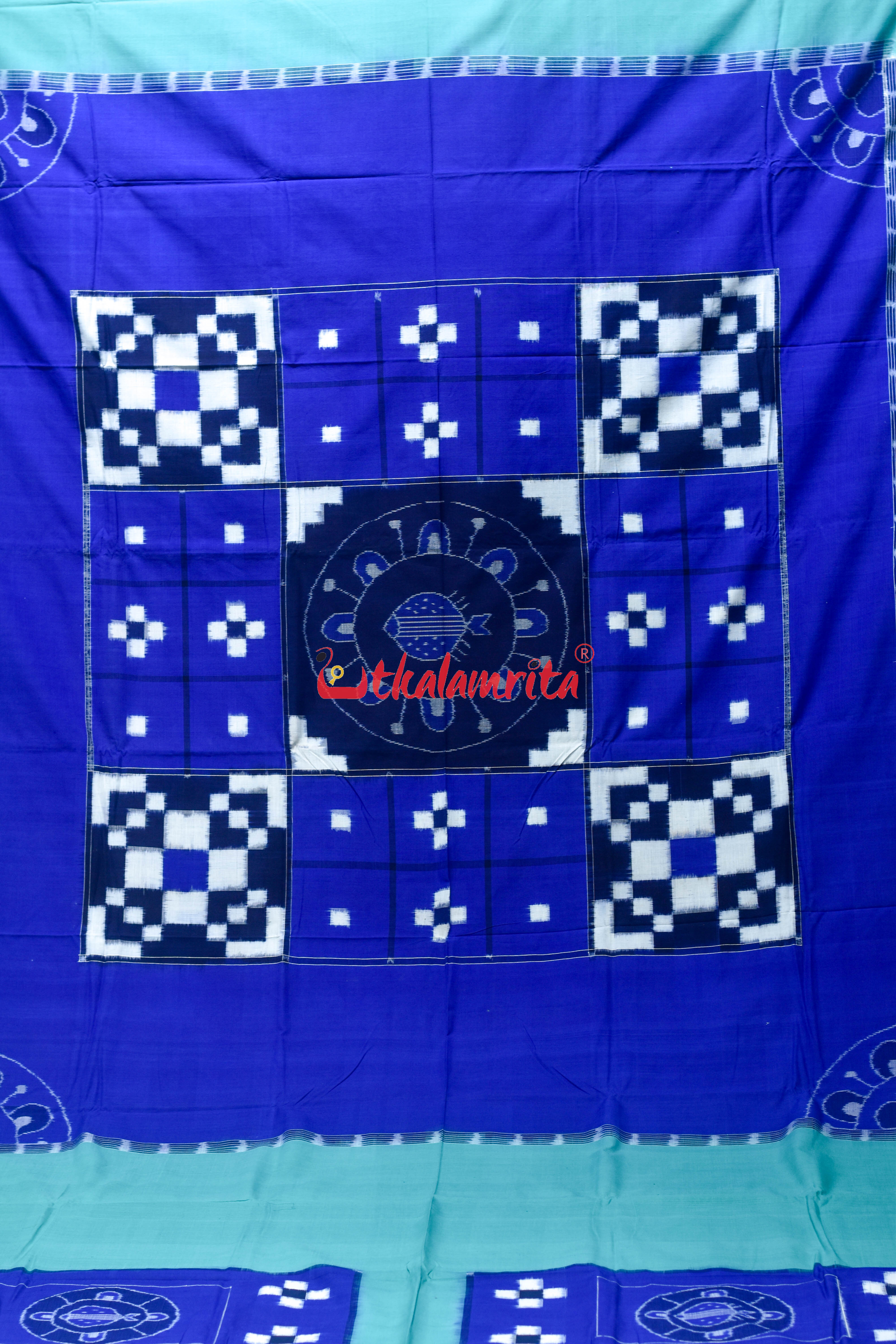 Blue Single Pasapali Cotton Bedsheet