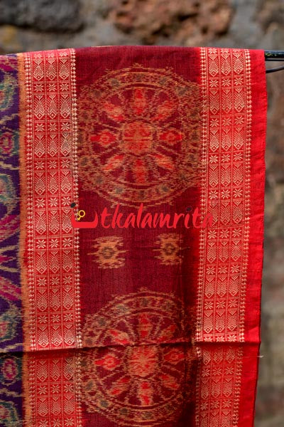 Konark Chakra Double Machha Dhadi Sambalpuri Cotton Saree