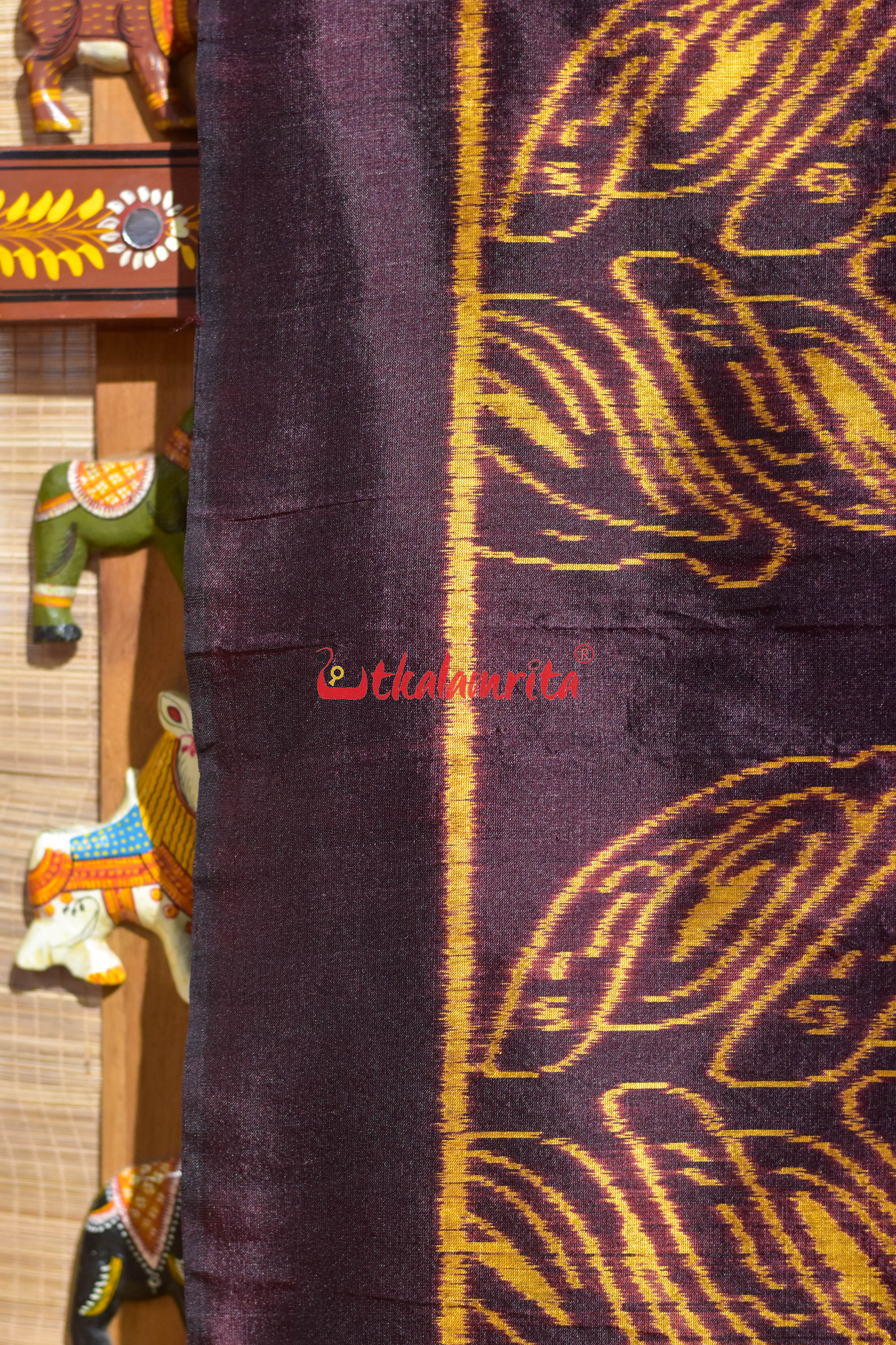 Coffee Khaja Khandua Silk Saree