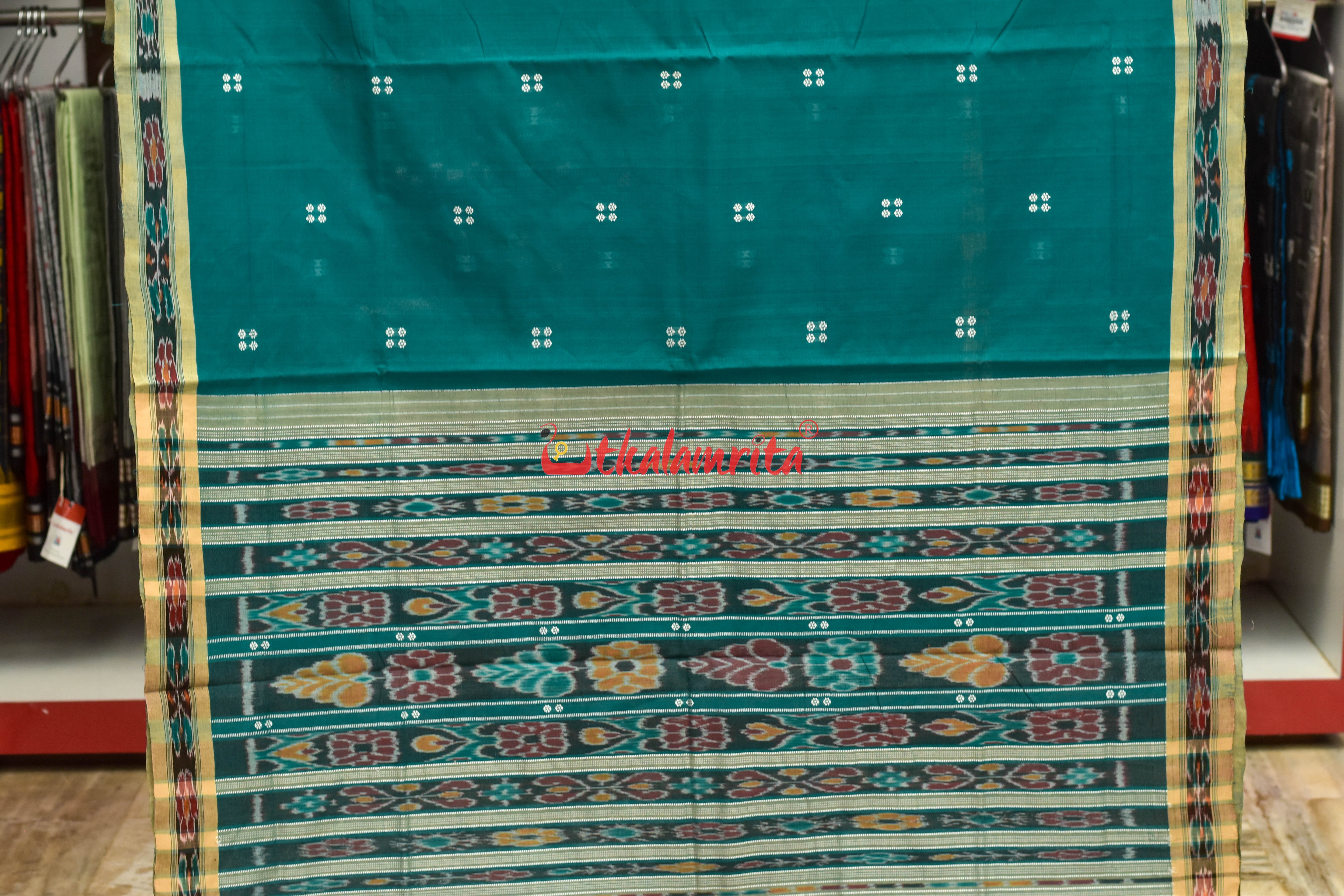 Forest with Light Green Pittala Single Cotton Saree