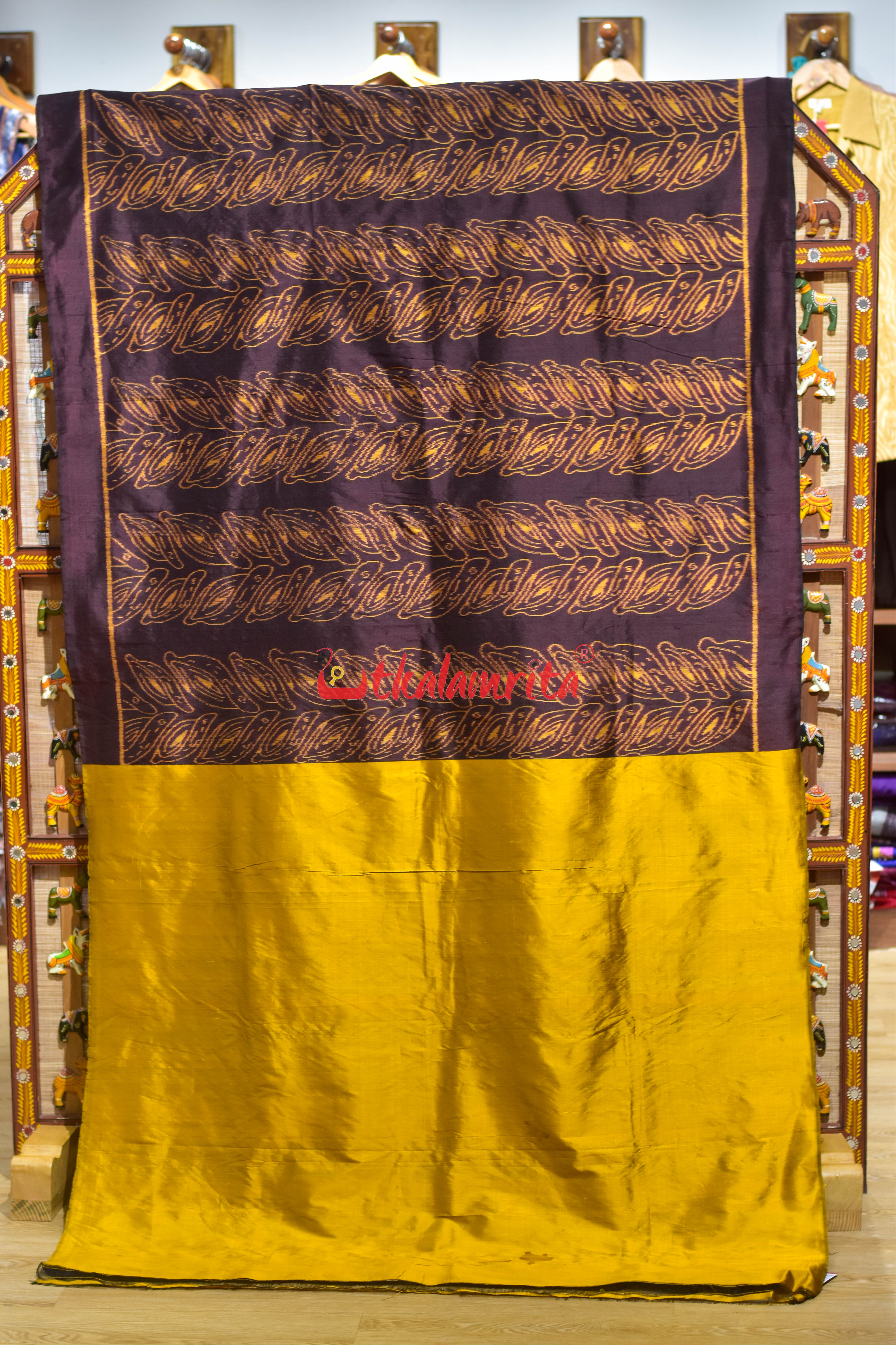 Coffee Khaja Khandua Silk Saree