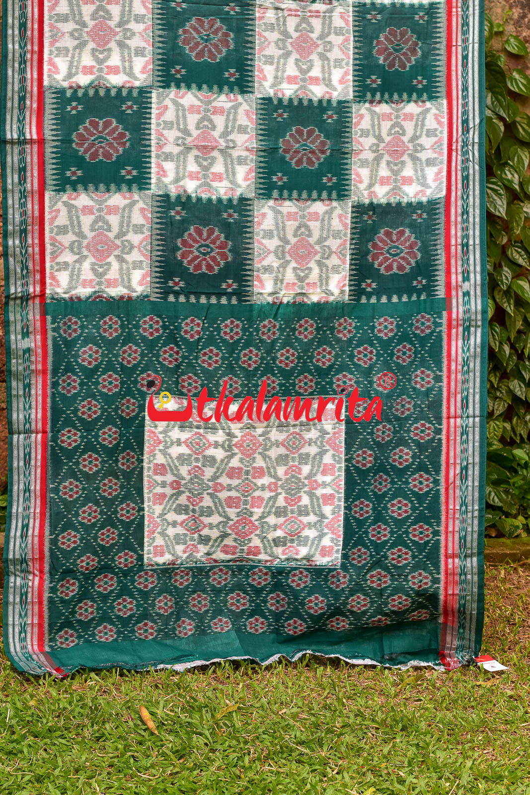 Box Computer Green Khandua Cotton Saree