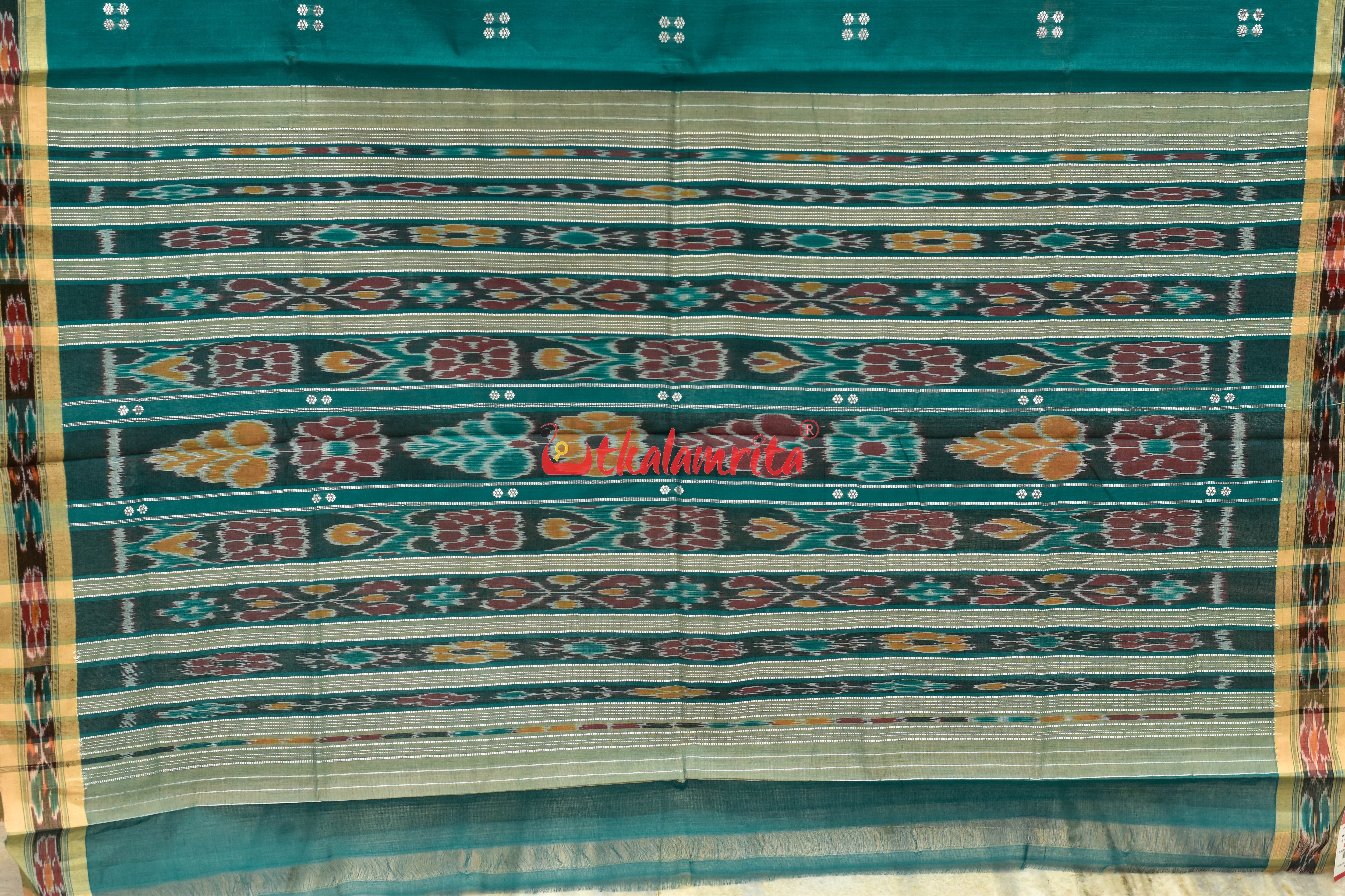 Forest with Light Green Pittala Single Cotton Saree