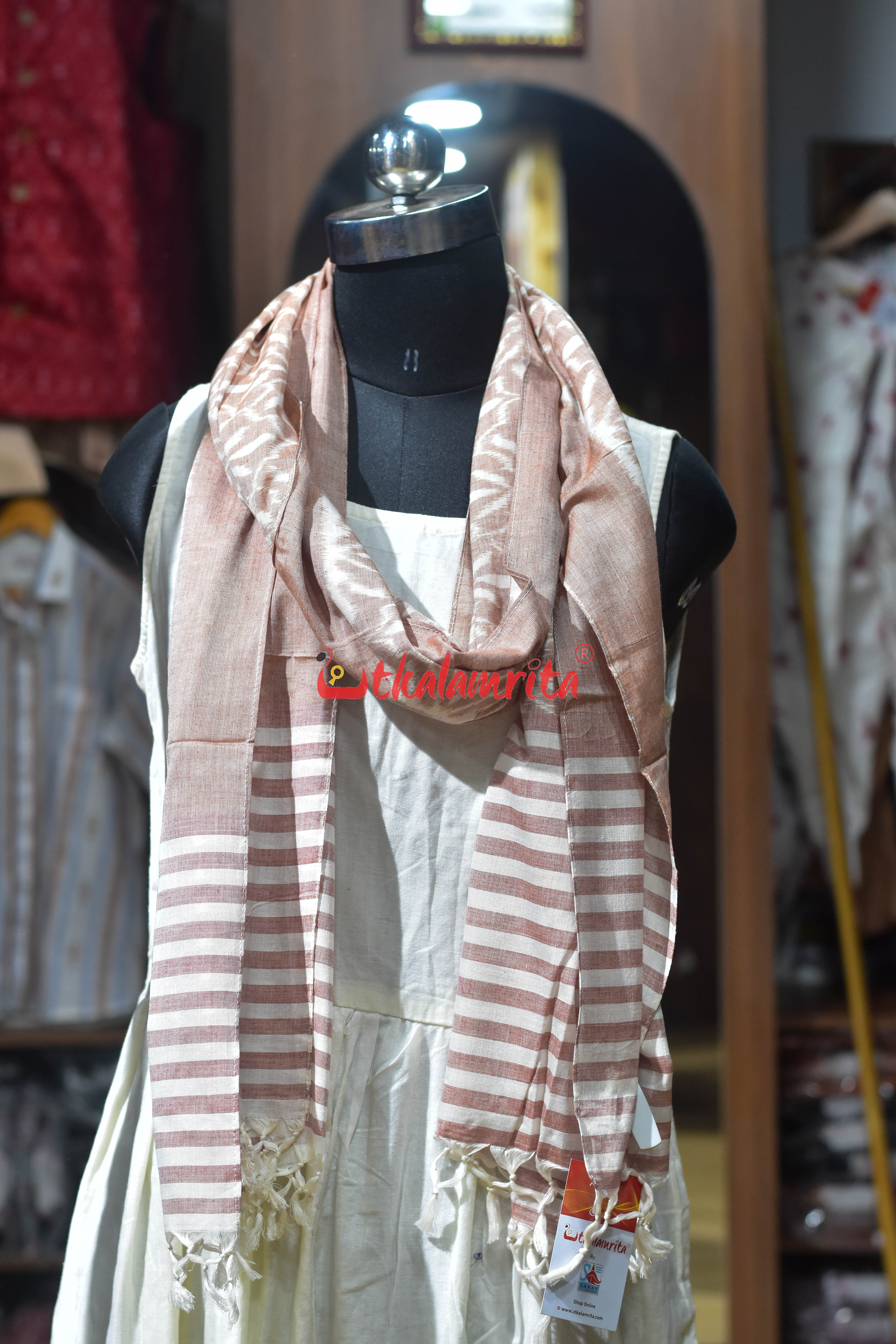 Peach Phulaphuliya Khandua Cotton Stole