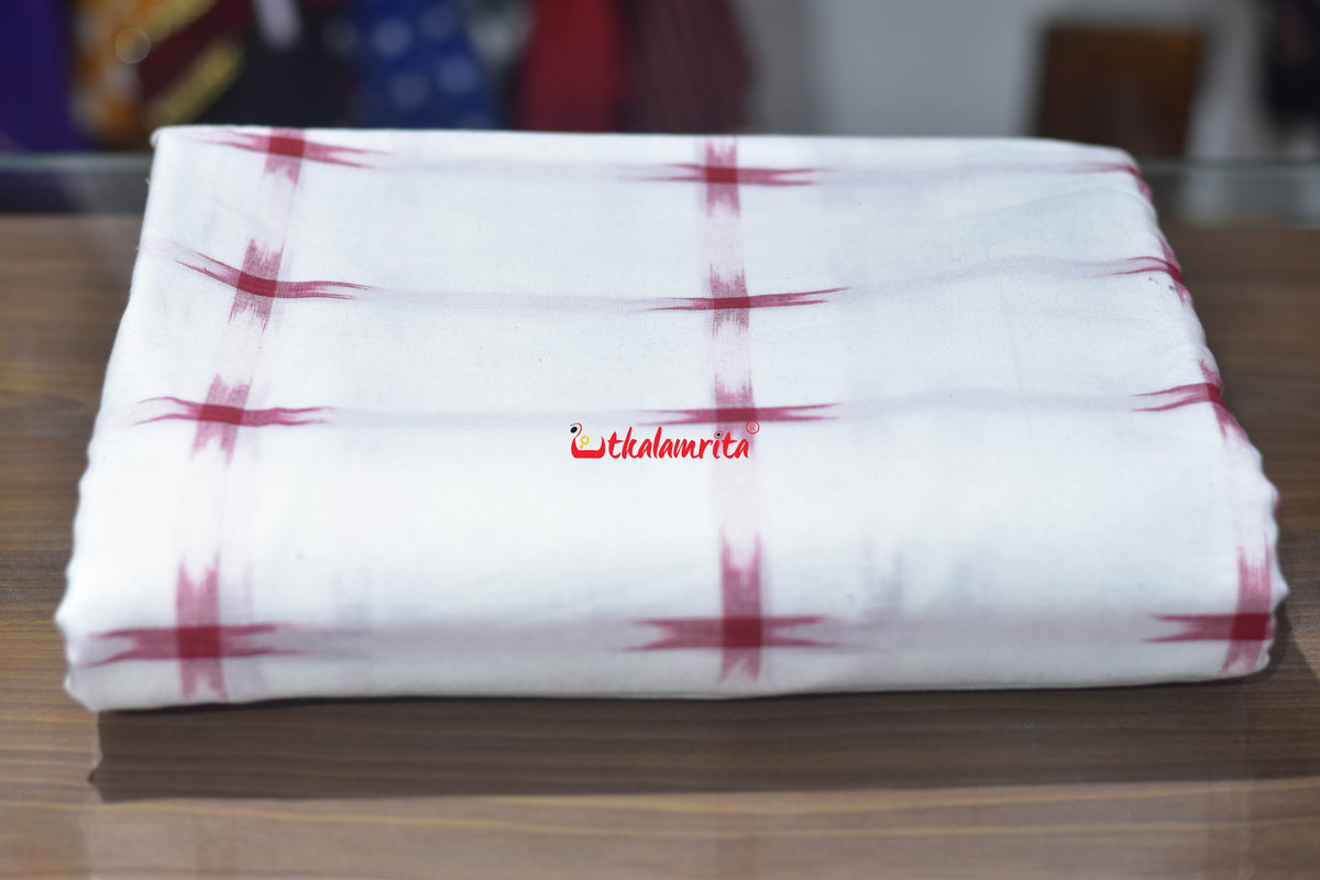 White with Red Star Cotton (Fabric)