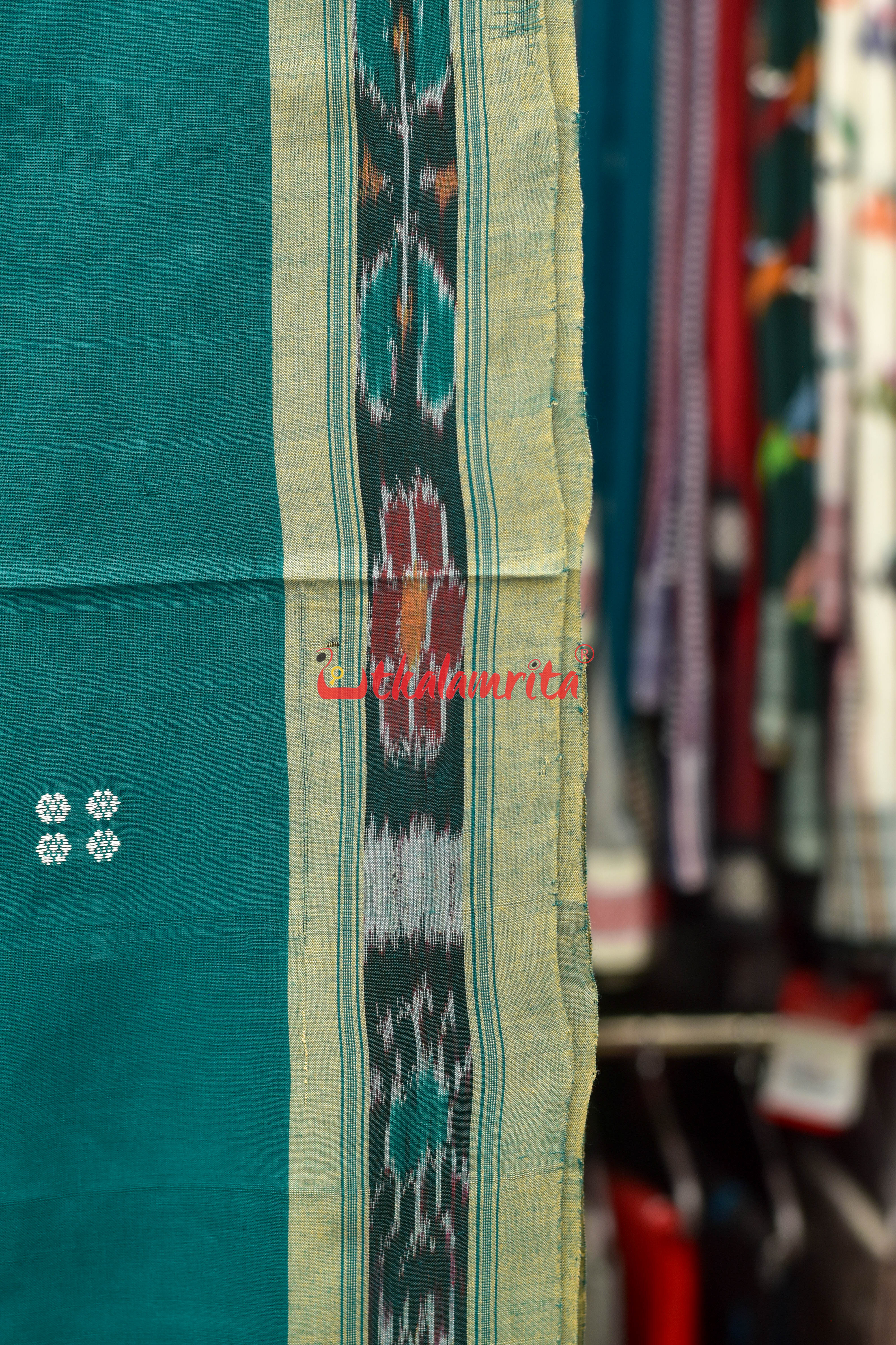 Forest with Light Green Pittala Single Cotton Saree