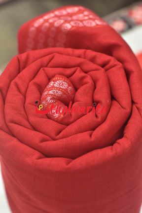 Red 4 Lines Rudraksha Border (Fabric)