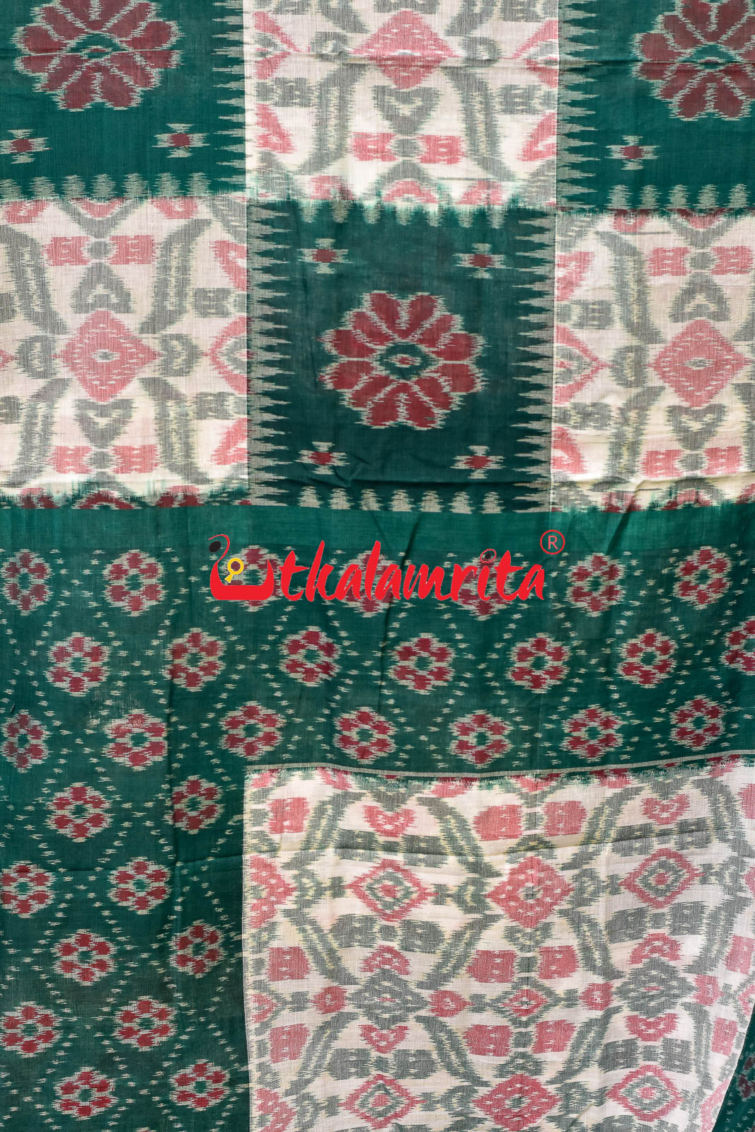 Box Computer Green Khandua Cotton Saree