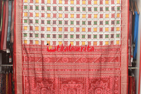 Mini Aswini White Red Sambalpuri Silk Saree