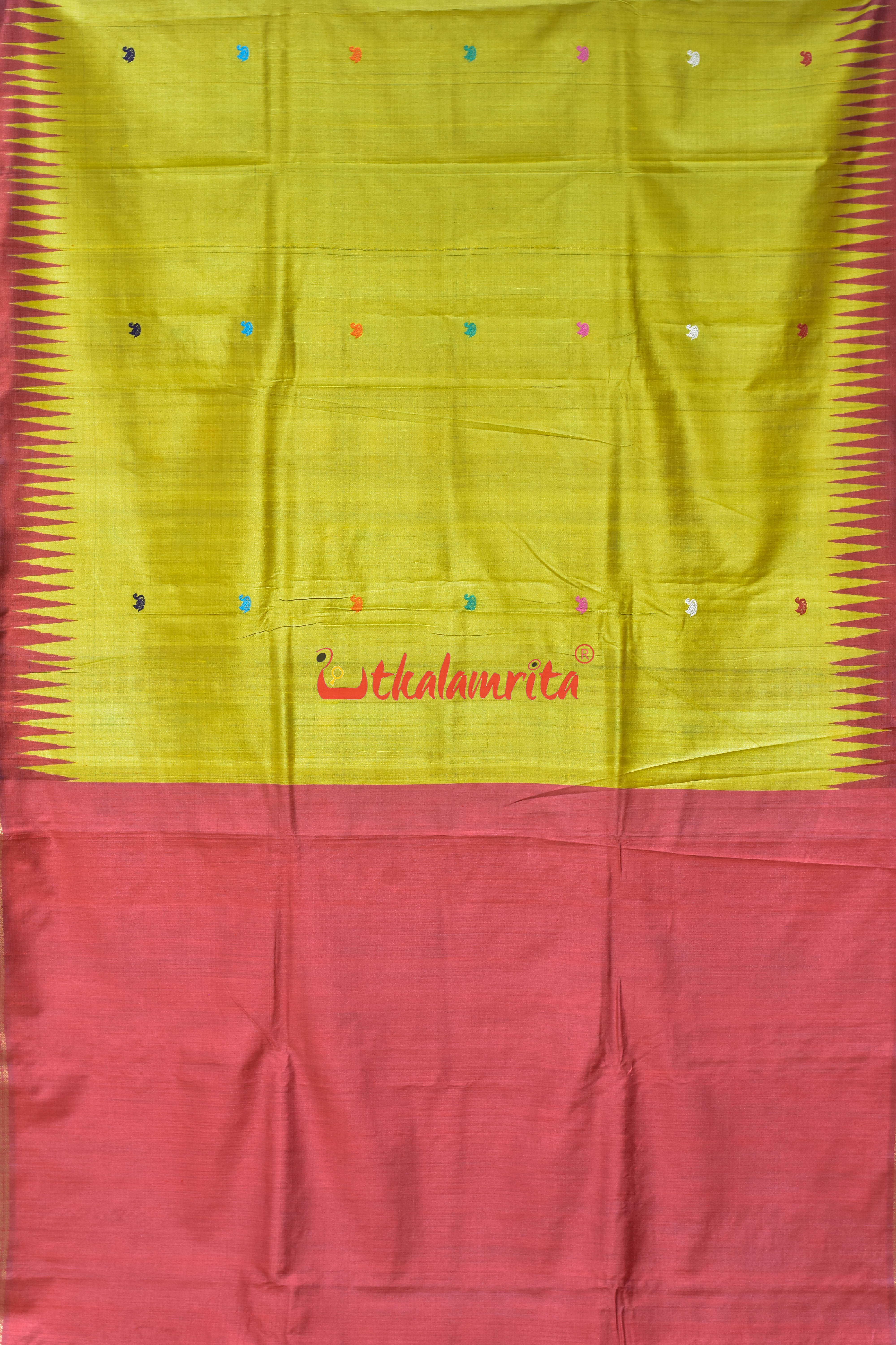 Gold Yellow Saraswati Bina Gopalpur Tussar Silk Saree
