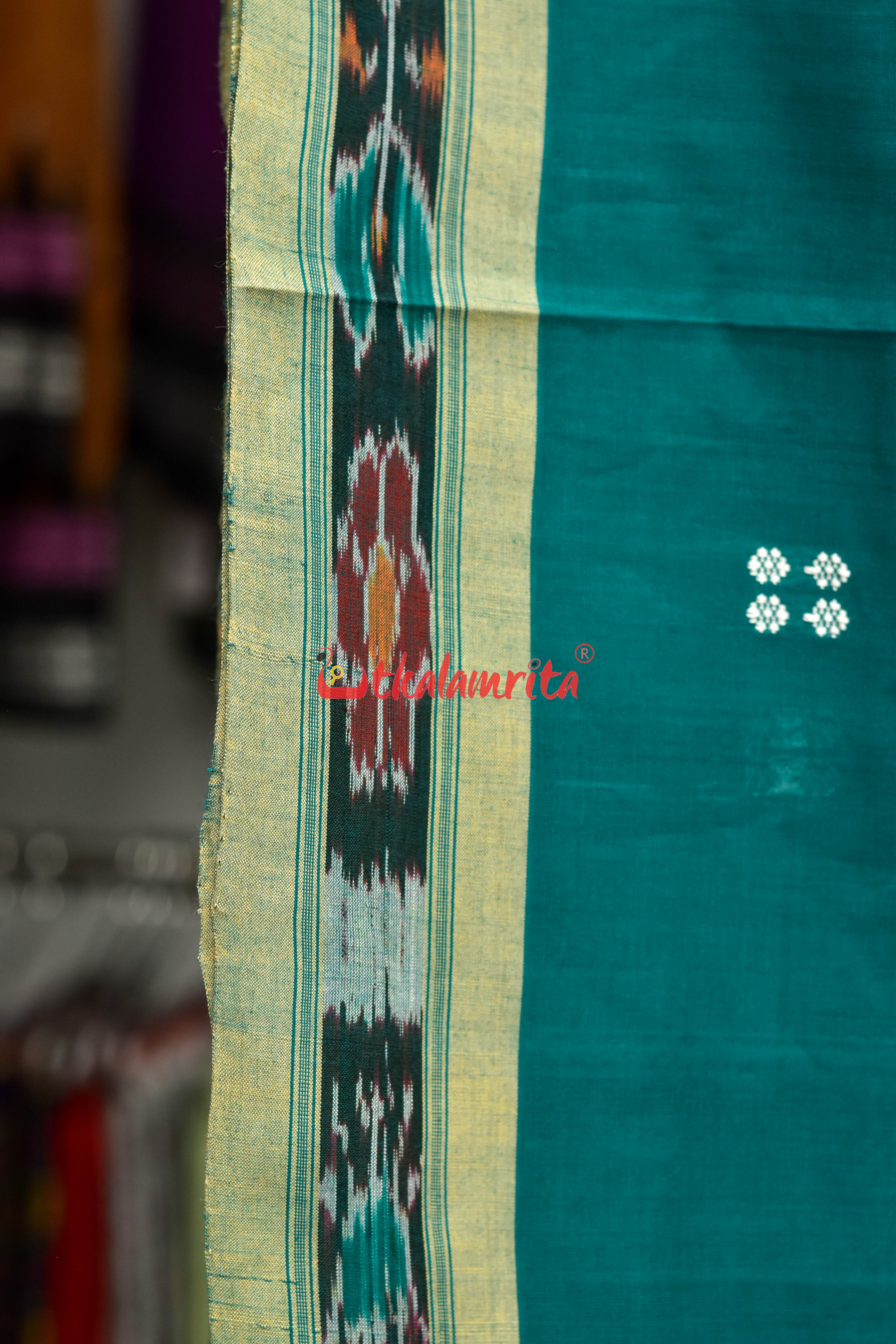 Forest with Light Green Pittala Single Cotton Saree