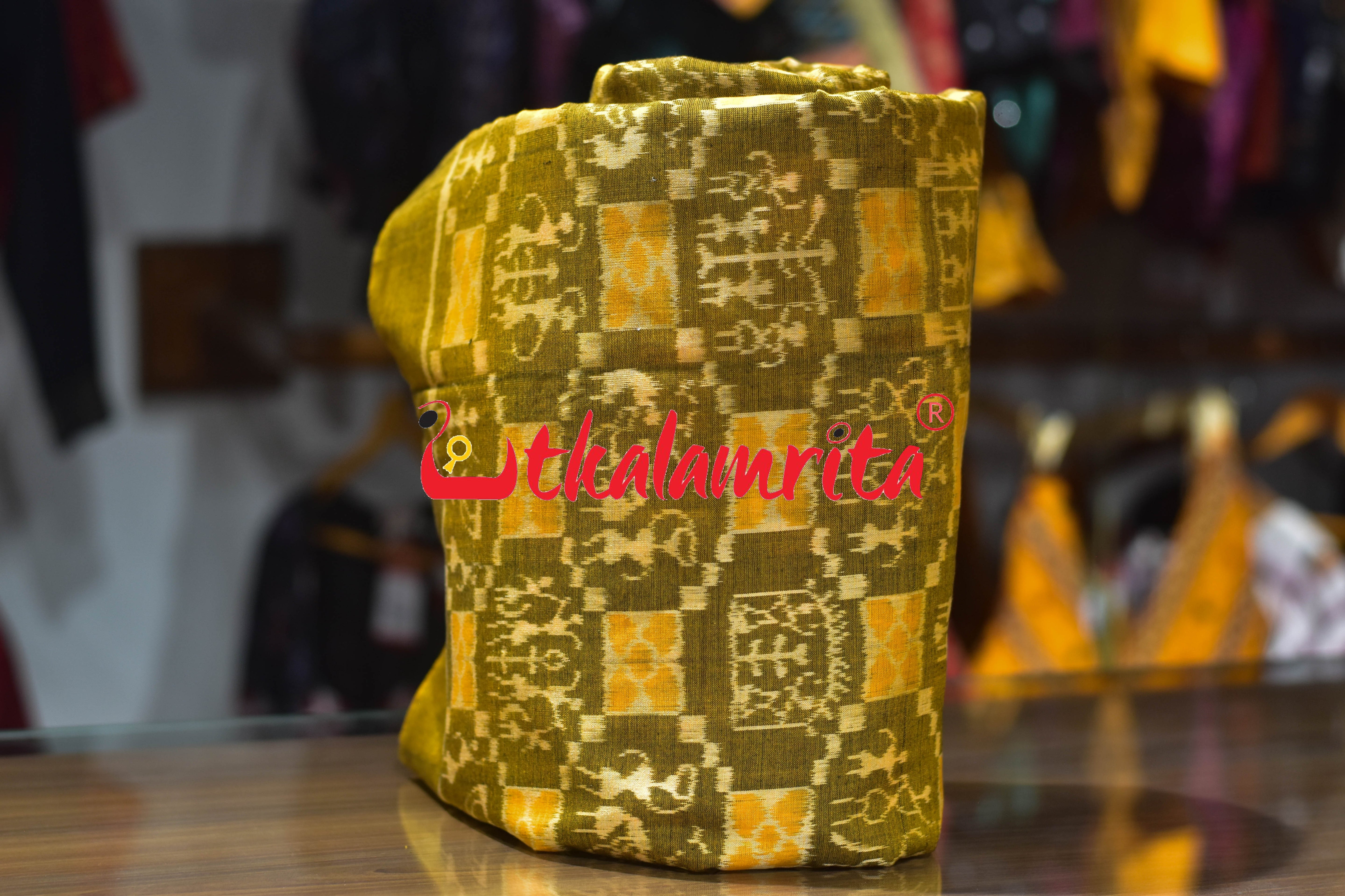 Mustard Yellow Tribal Culture Sambalpuri Cotton (Fabric)