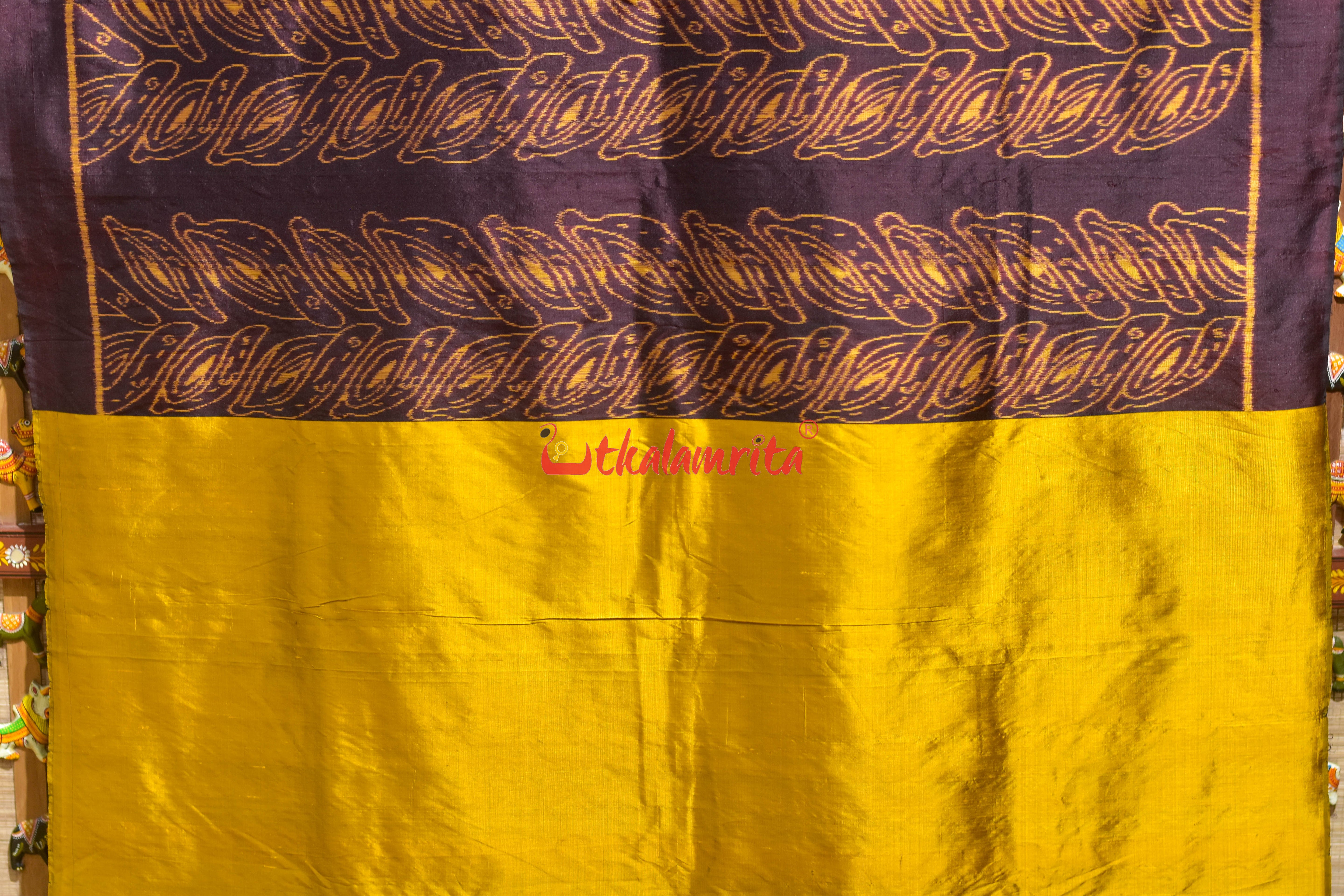 Coffee Khaja Khandua Silk Saree