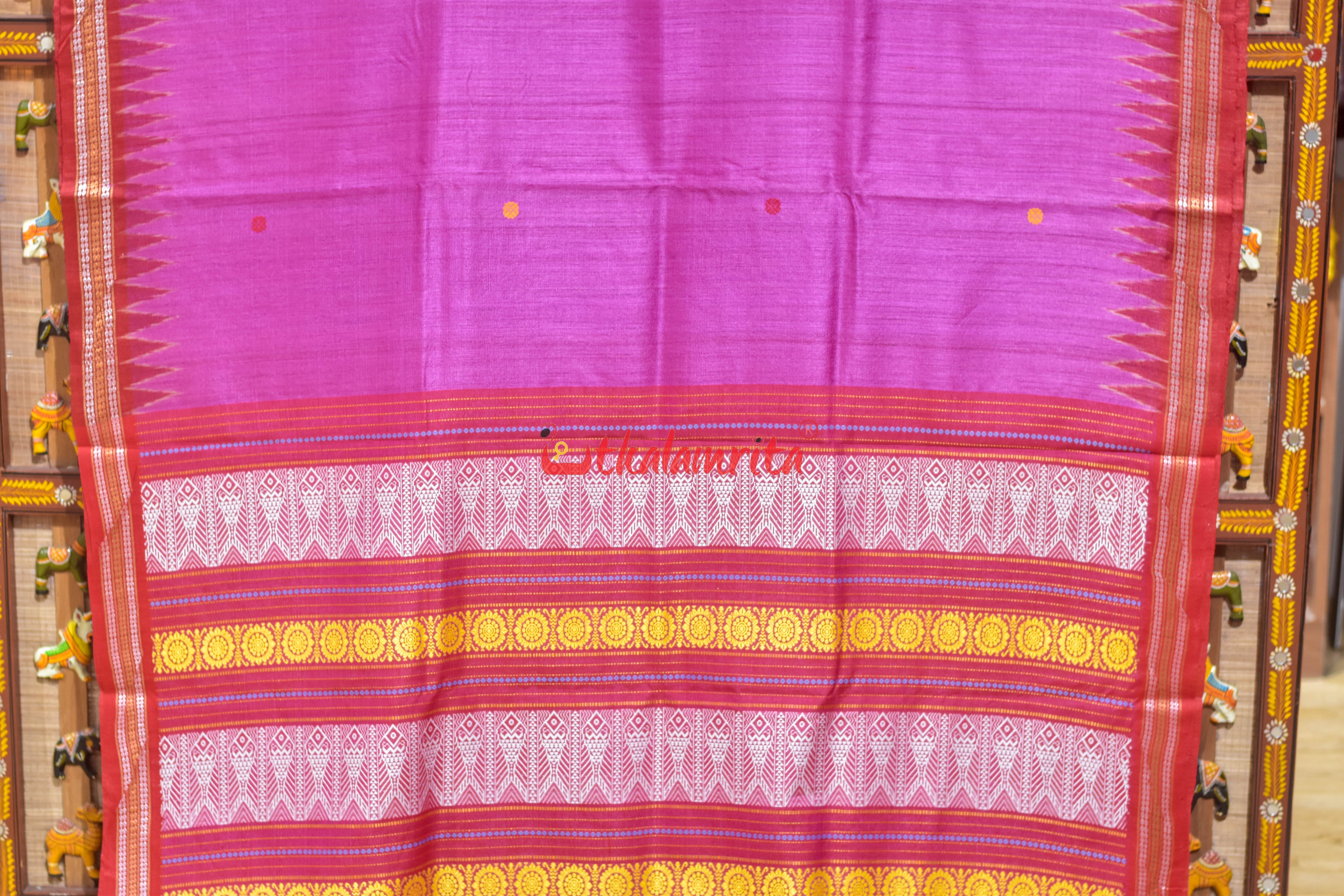 Rani Red Jala Gopalpur Tussar Silk Saree