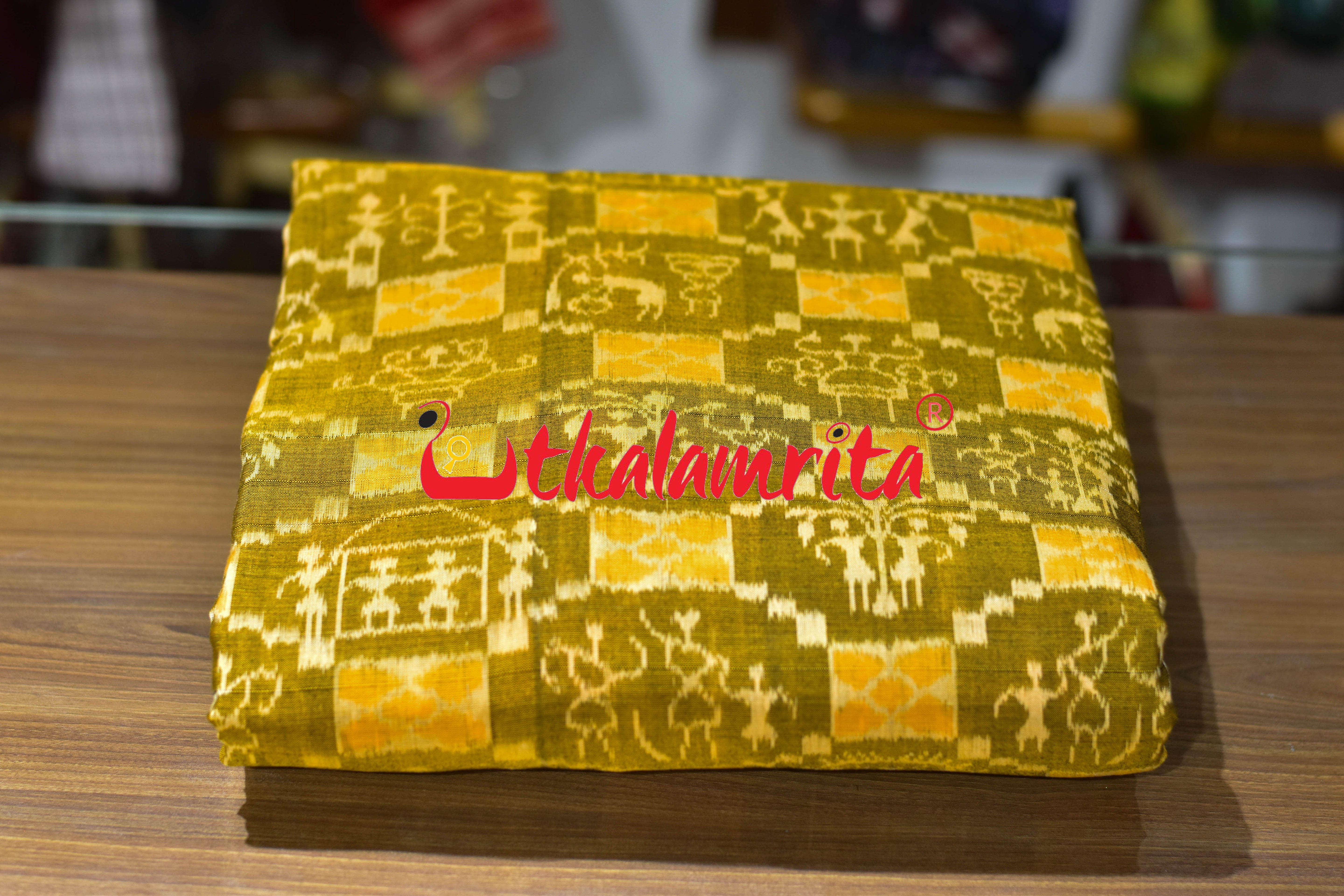 Mustard Yellow Tribal Culture Sambalpuri Cotton (Fabric)