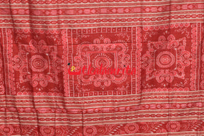 Mini Aswini White Red Sambalpuri Silk Saree