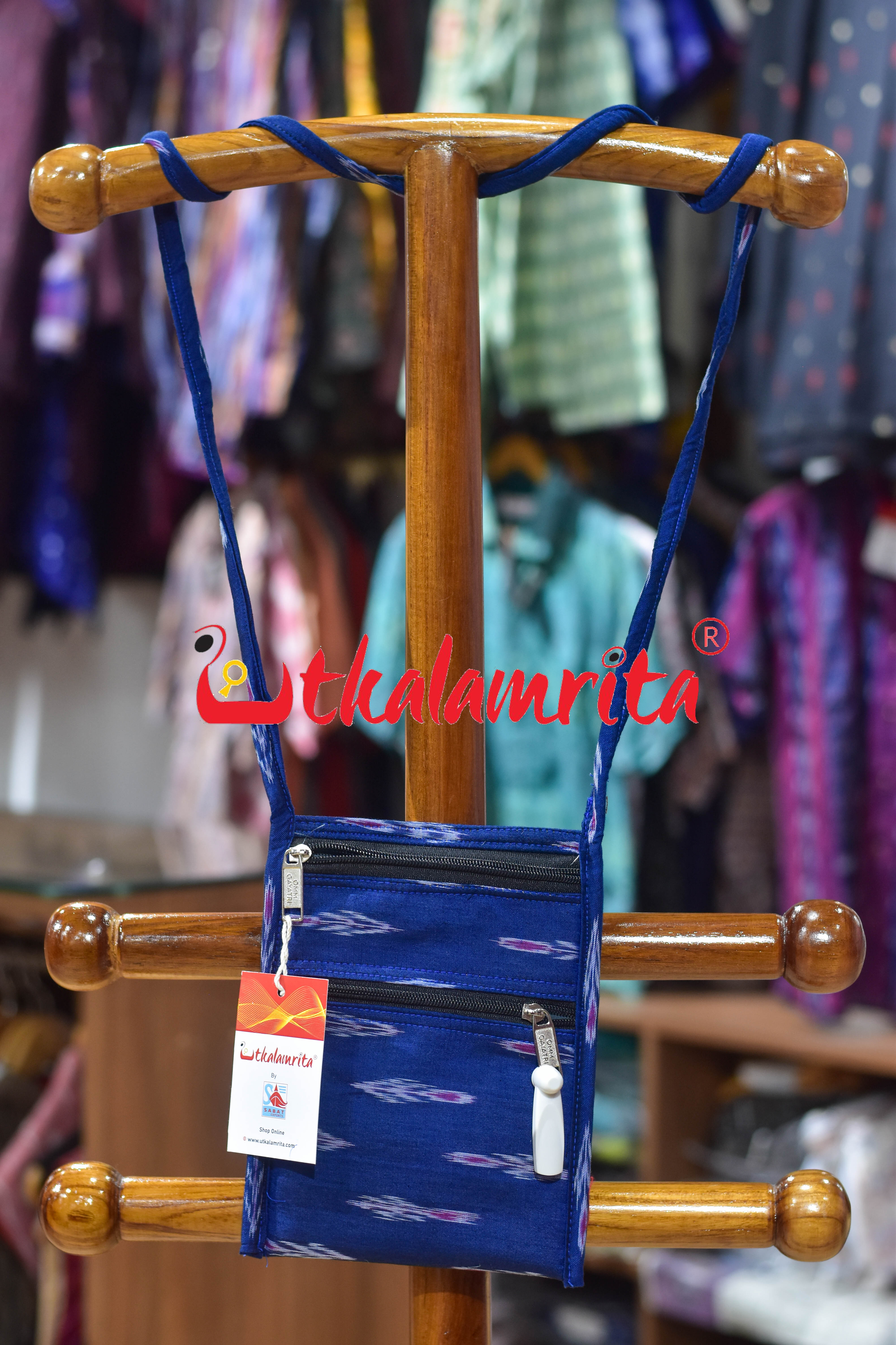 Blue Labanga Bandha Mobile Sling Bag