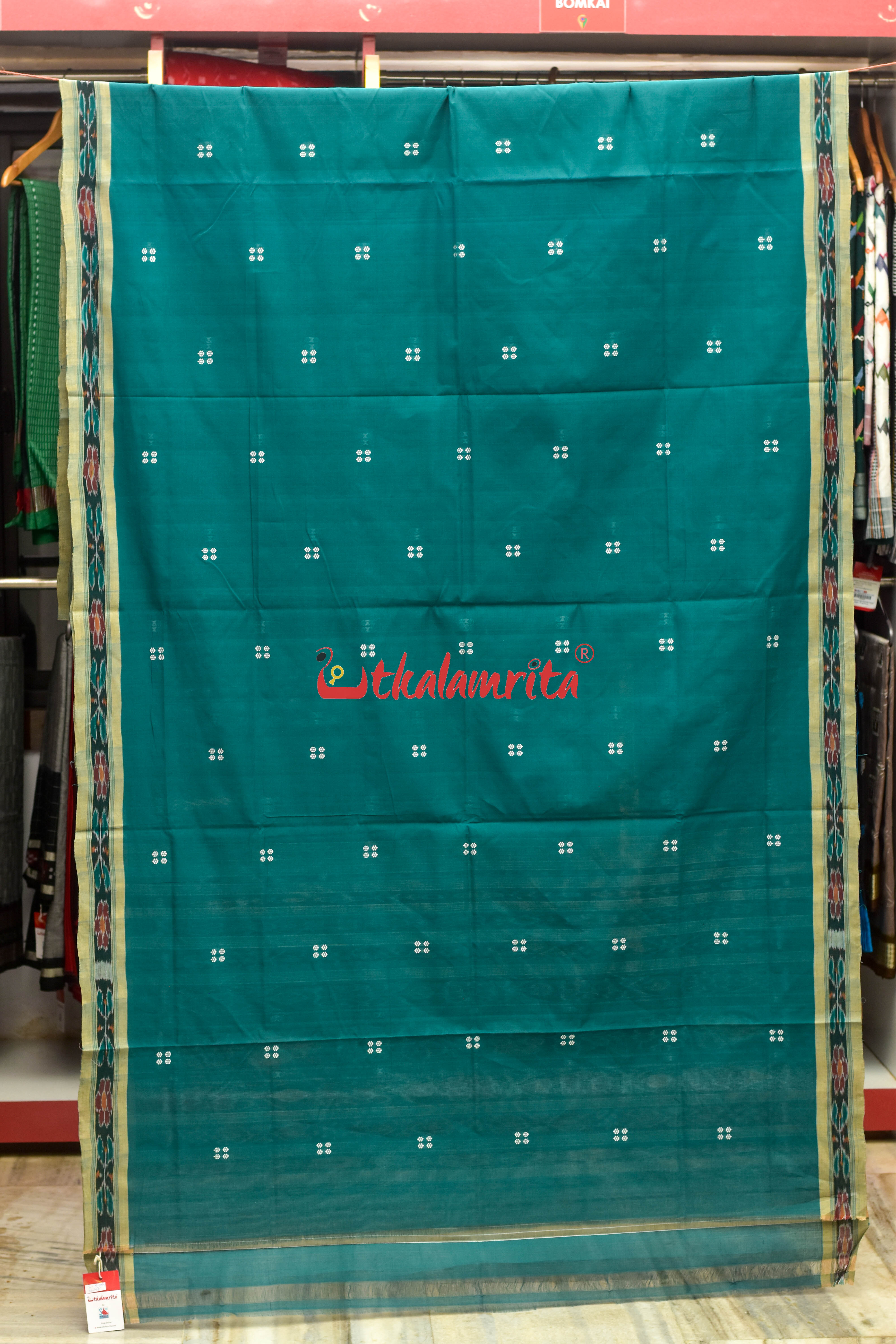 Forest with Light Green Pittala Single Cotton Saree