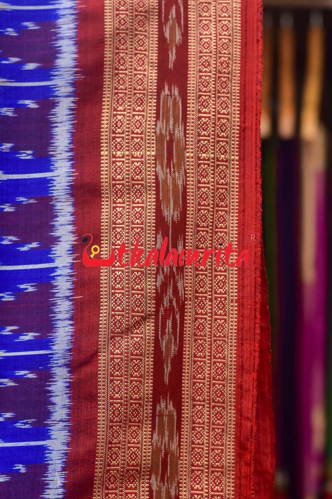 Royal Elephants And Lions Khandua Silk Saree