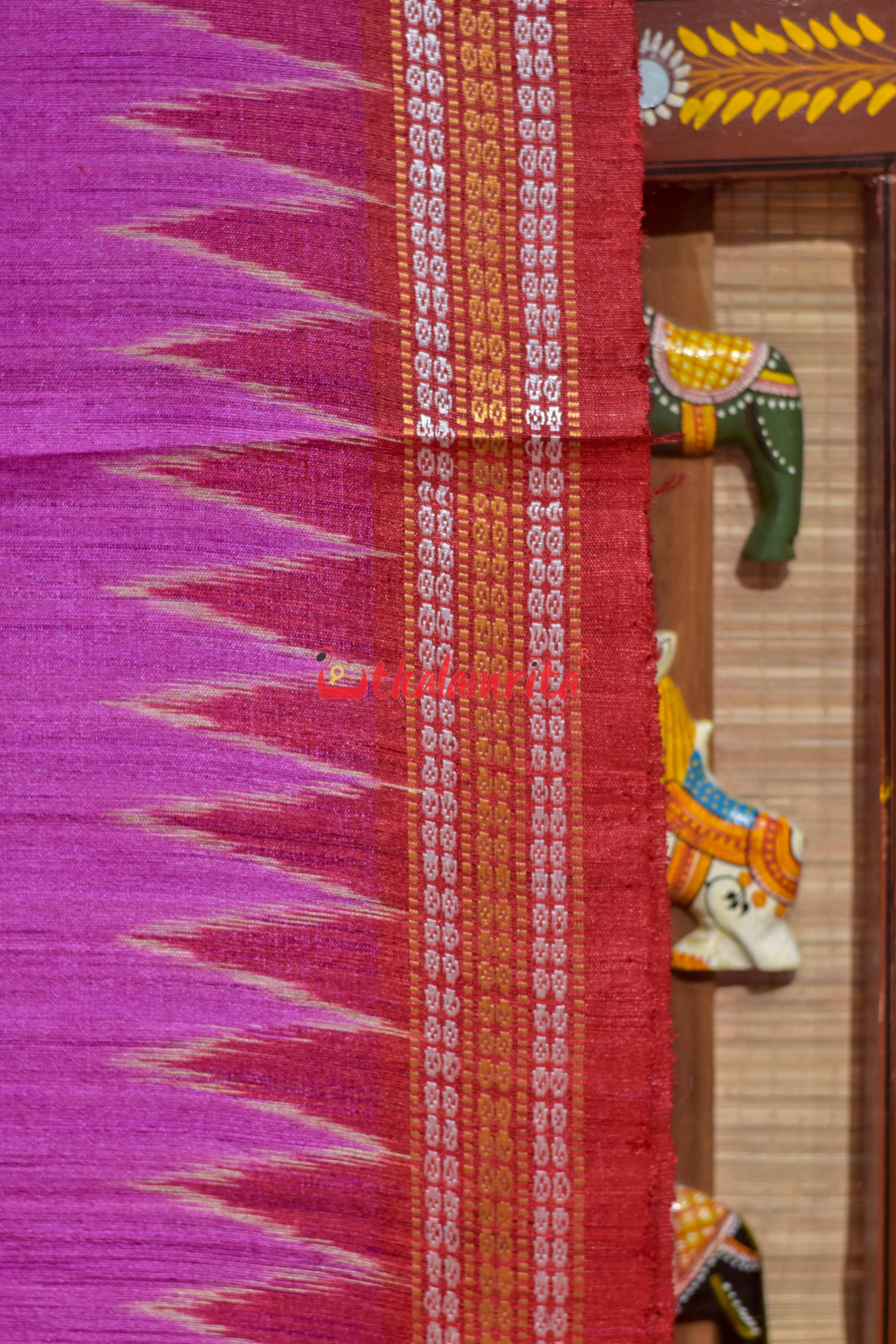 Rani Red Jala Gopalpur Tussar Silk Saree