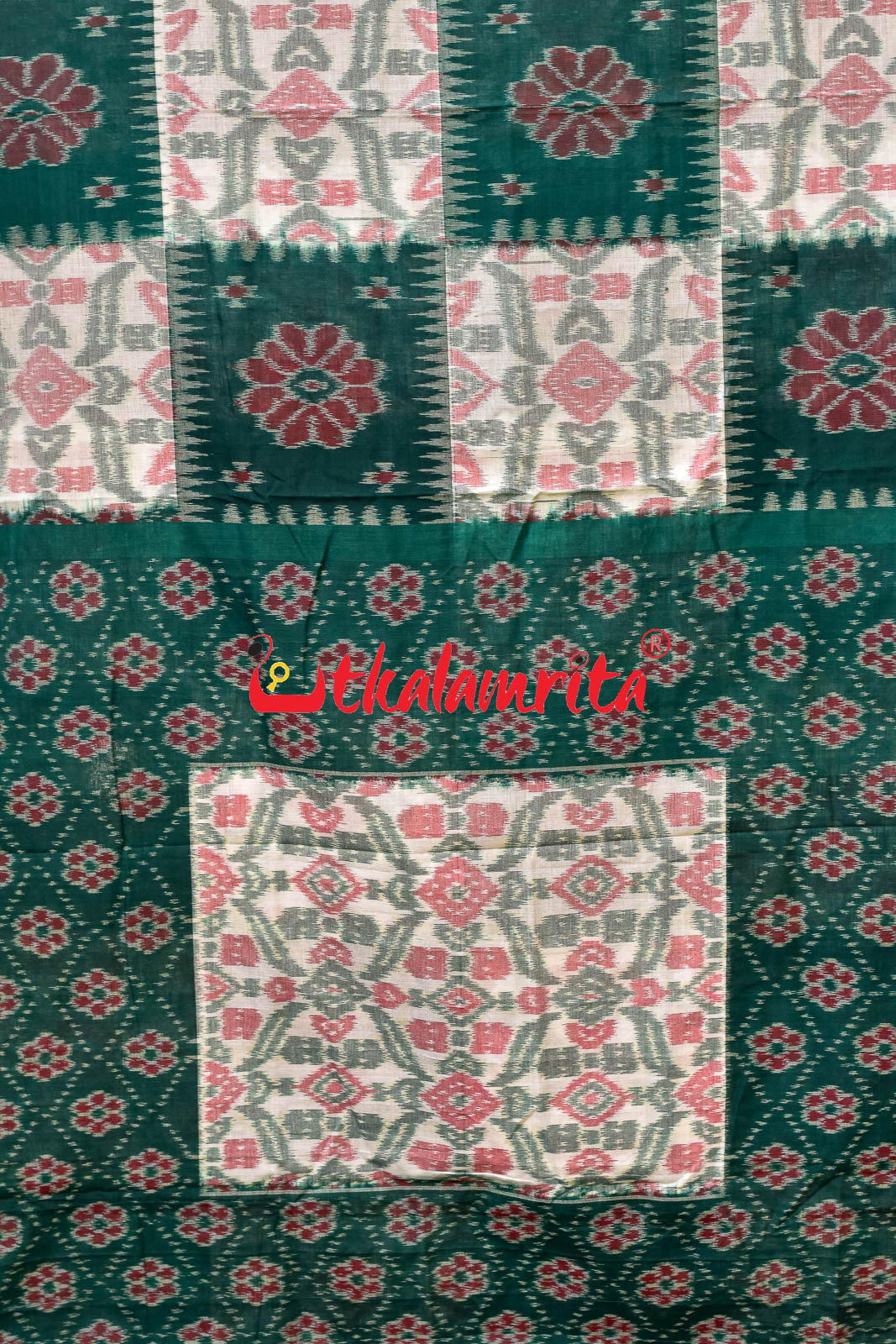 Box Computer Green Khandua Cotton Saree