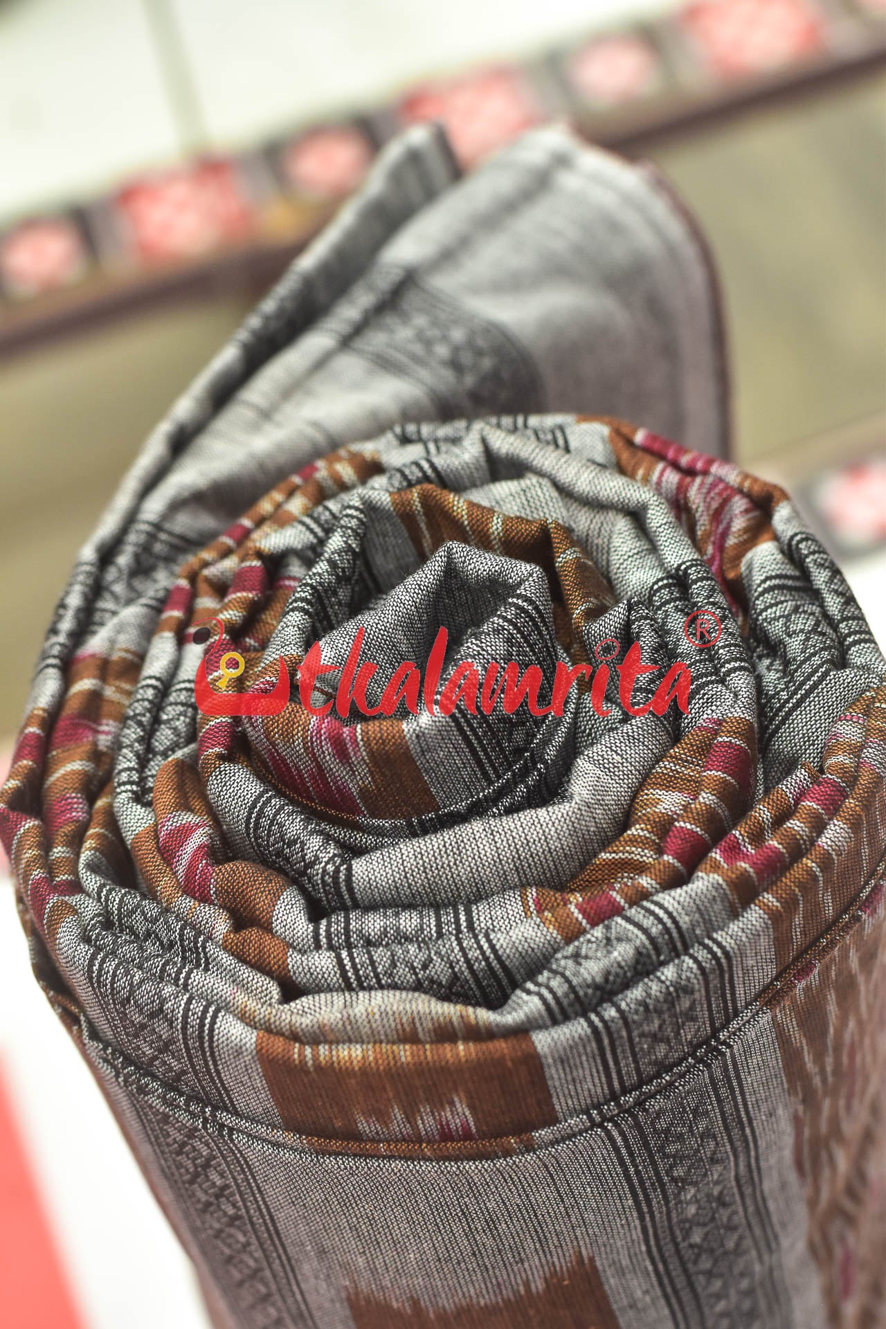 Grey Brown Bandha with Rudraksha (Fabric)