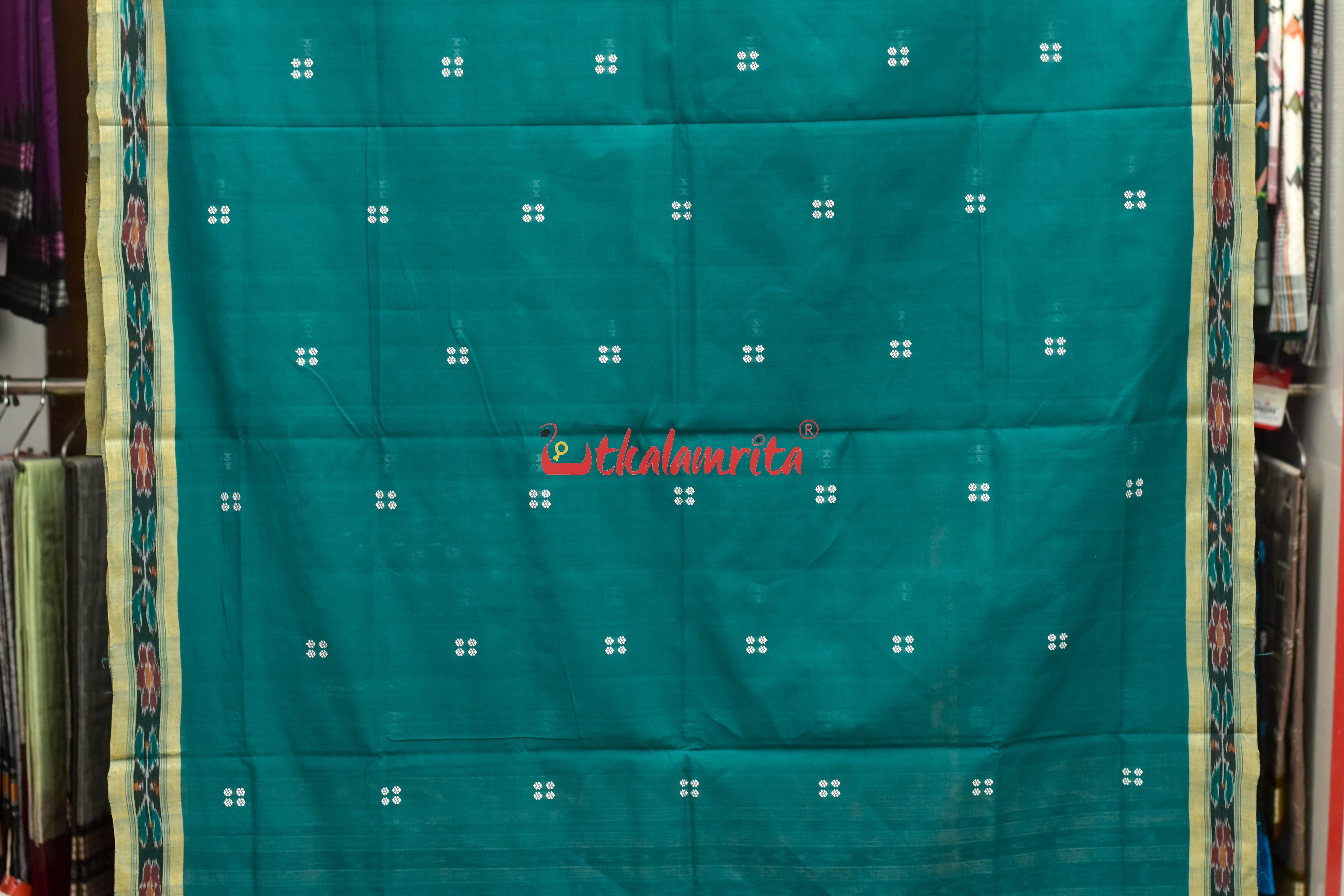Forest with Light Green Pittala Single Cotton Saree