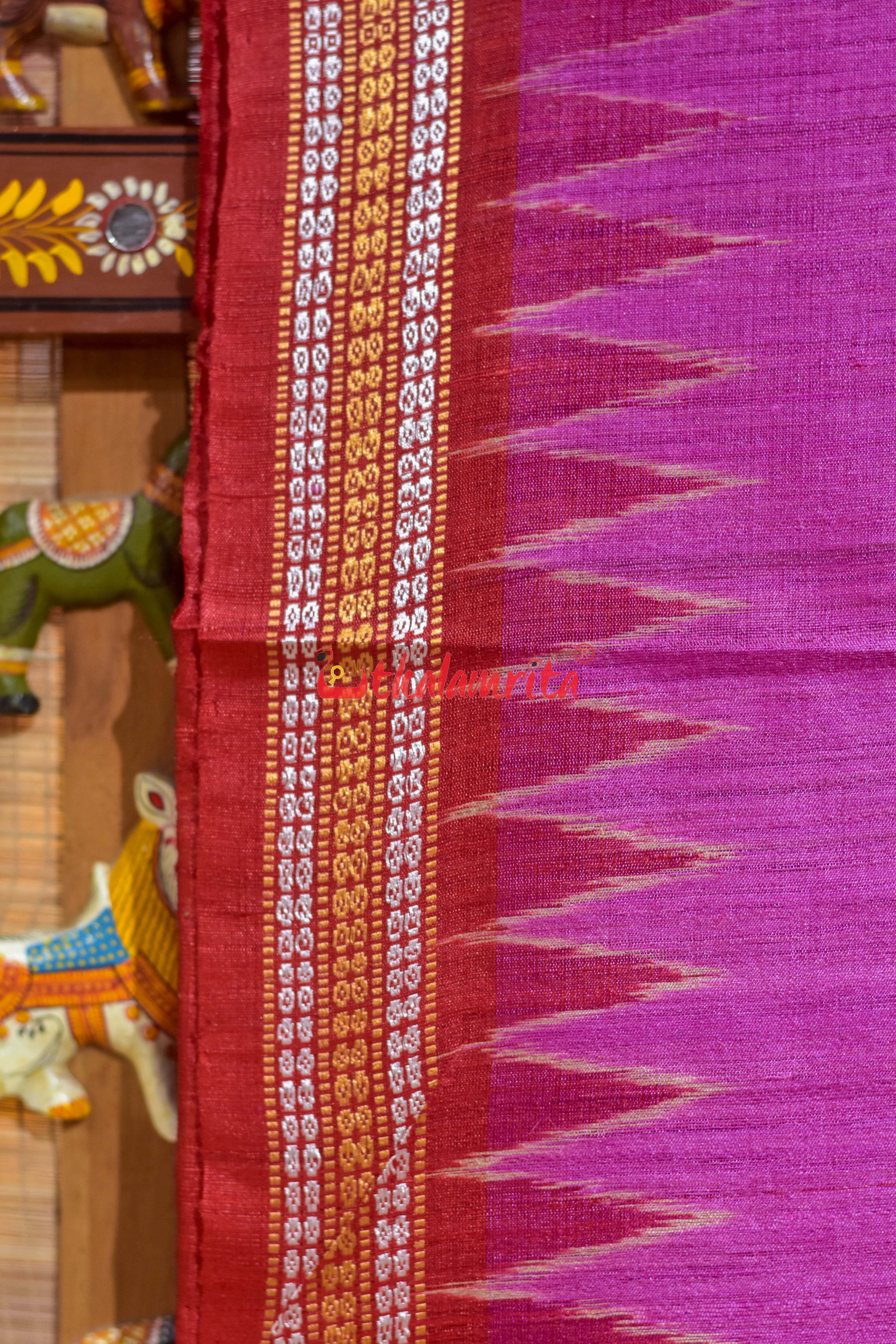 Rani Red Jala Gopalpur Tussar Silk Saree