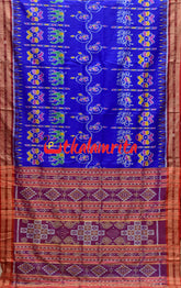 Royal Elephants And Lions Khandua Silk Saree