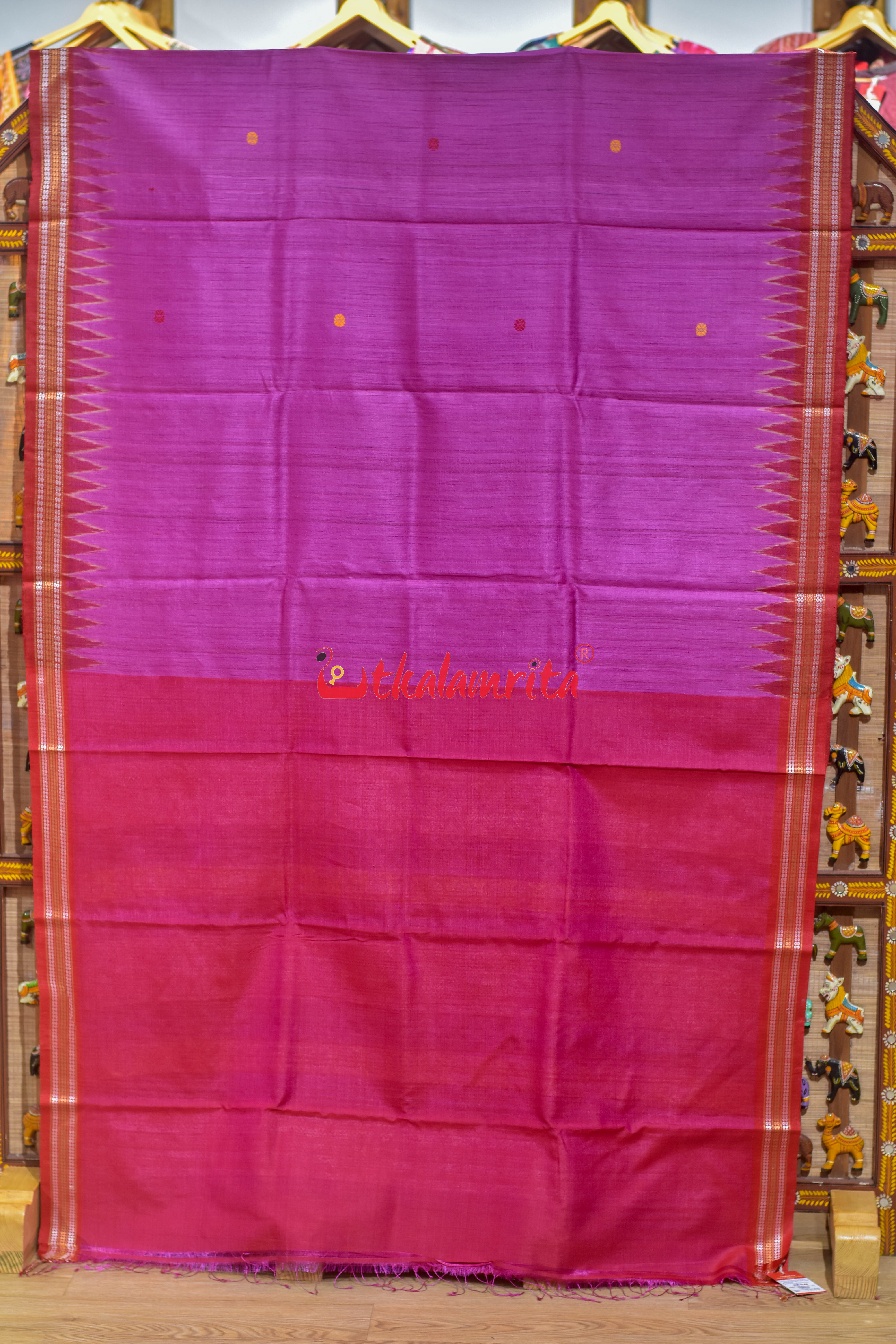 Rani Red Jala Gopalpur Tussar Silk Saree