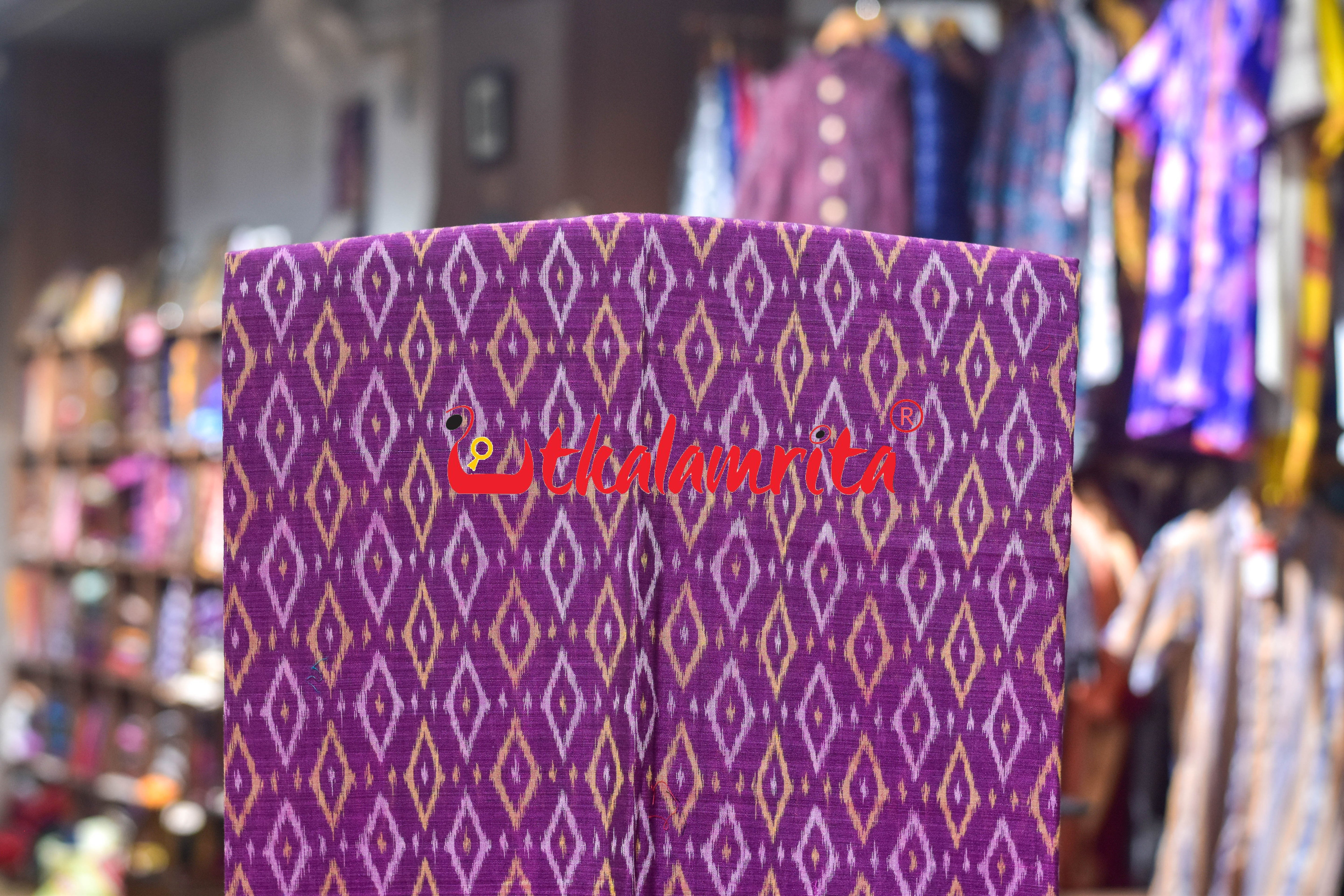 Magenta Red Thikiri Design Cotton Dress Set