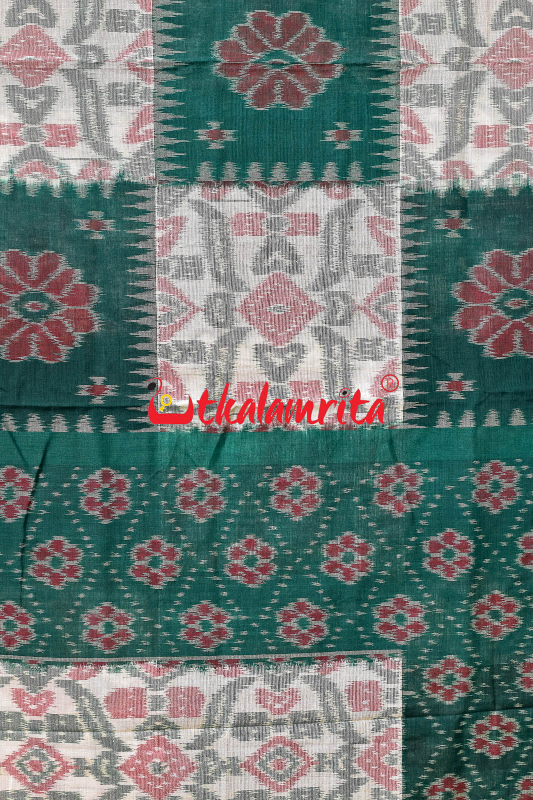 Box Computer Green Khandua Cotton Saree