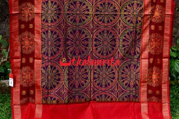 Konark Chakra Double Machha Dhadi Sambalpuri Cotton Saree