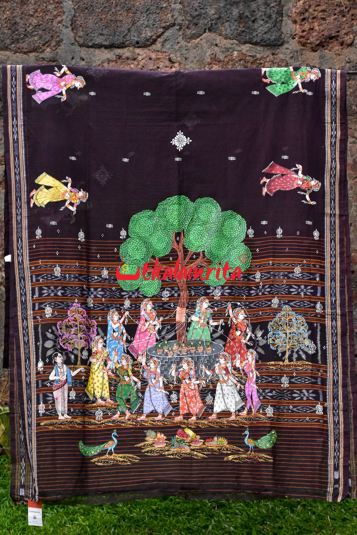 Sabitri Theme Pattachitra Cotton Saree