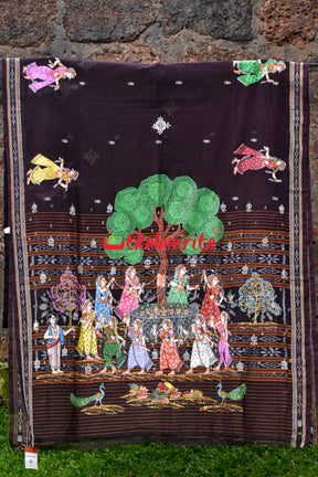 Sabitri Theme Pattachitra Cotton Saree