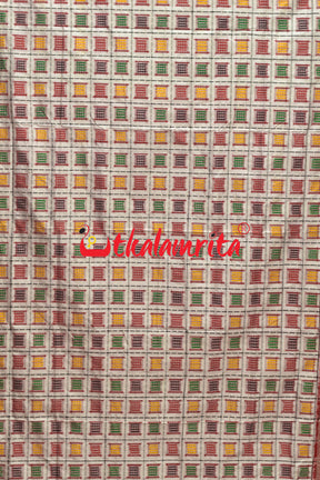 Mini Aswini White Red Sambalpuri Silk Saree