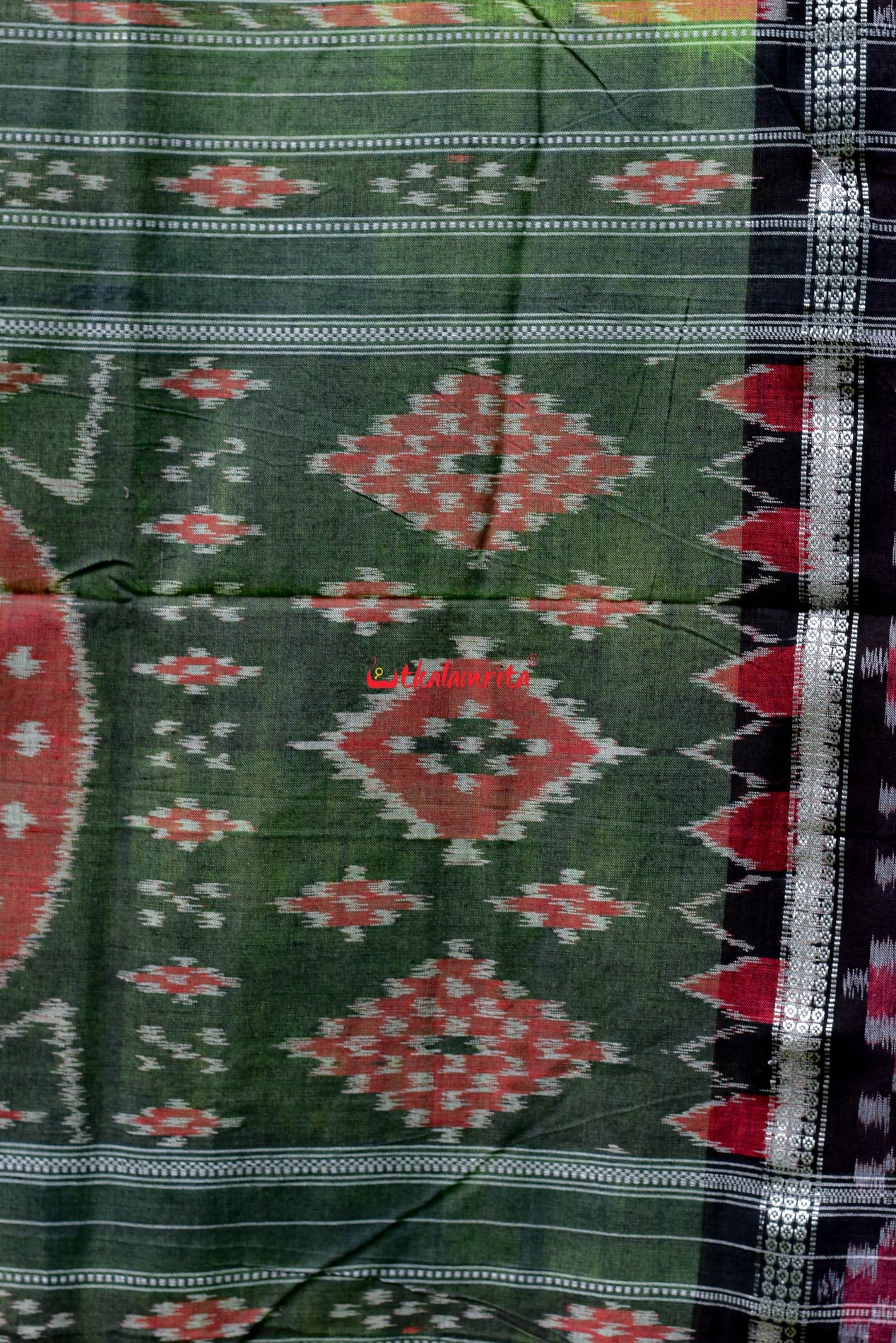 Parrot Green Rekha Buti Saree