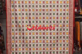 Mini Aswini White Red Sambalpuri Silk Saree