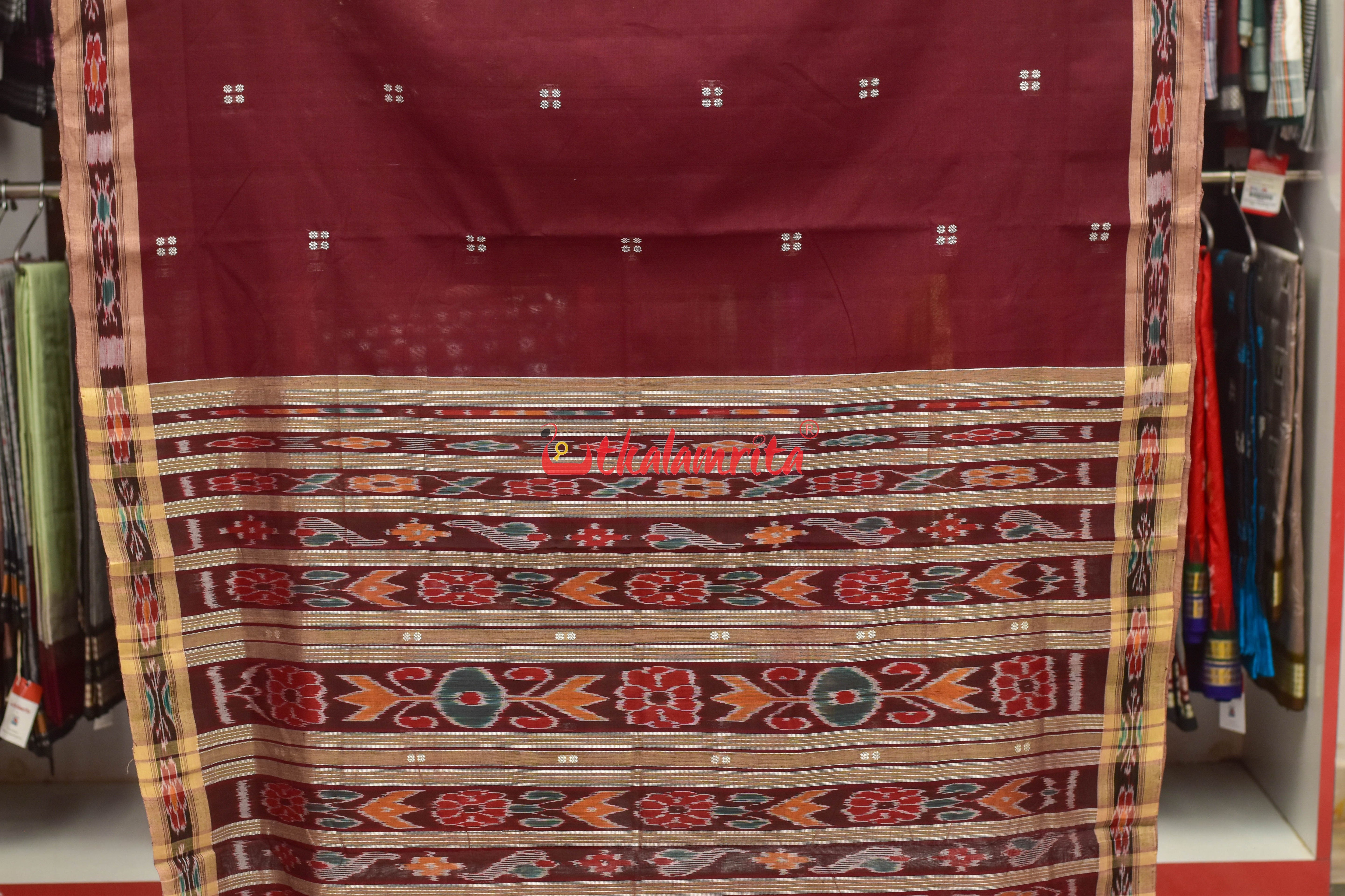 Coffee Chandan Pittala Single Cotton Saree