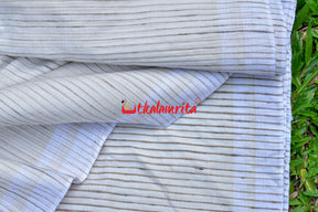 White With Tussar Stripes  (Fabric)