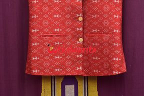 Red Tribals Sambalpuri Bandha Silk (Men's Jacket)